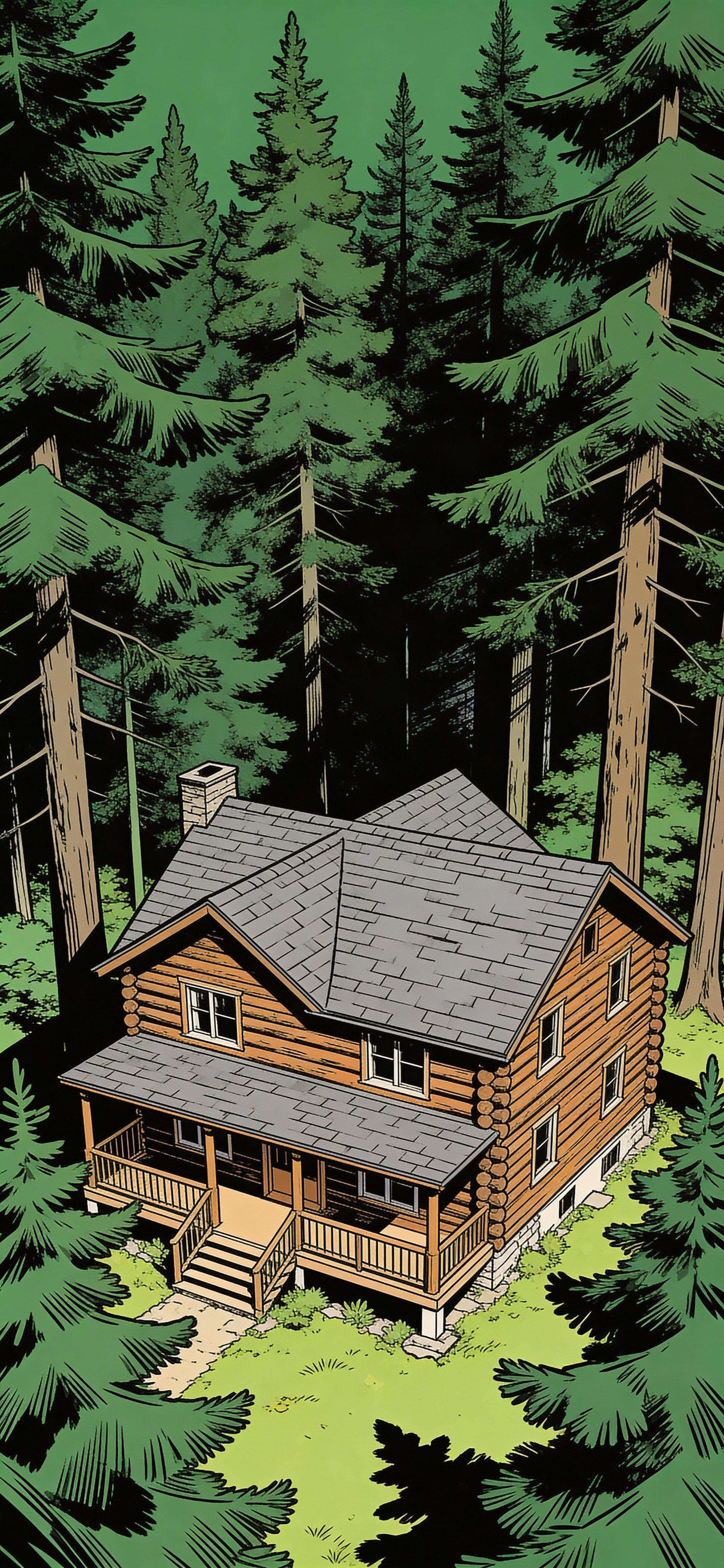 Cabin in Woods - free phone wallpaper