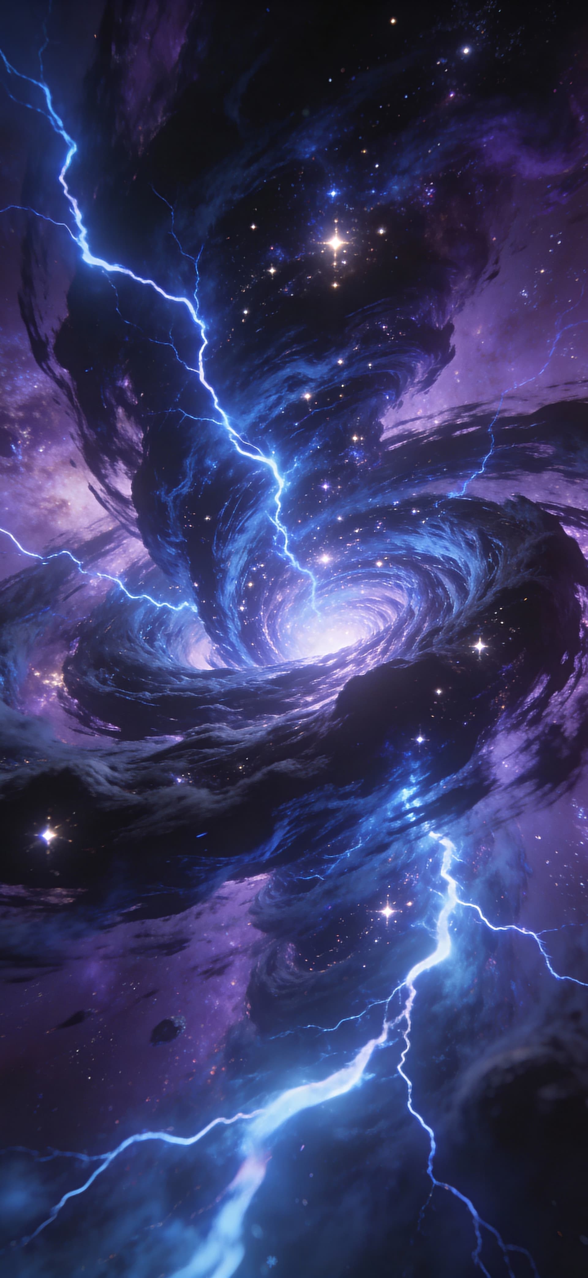 Cosmic Lightning Storm - Pro phone wallpaper