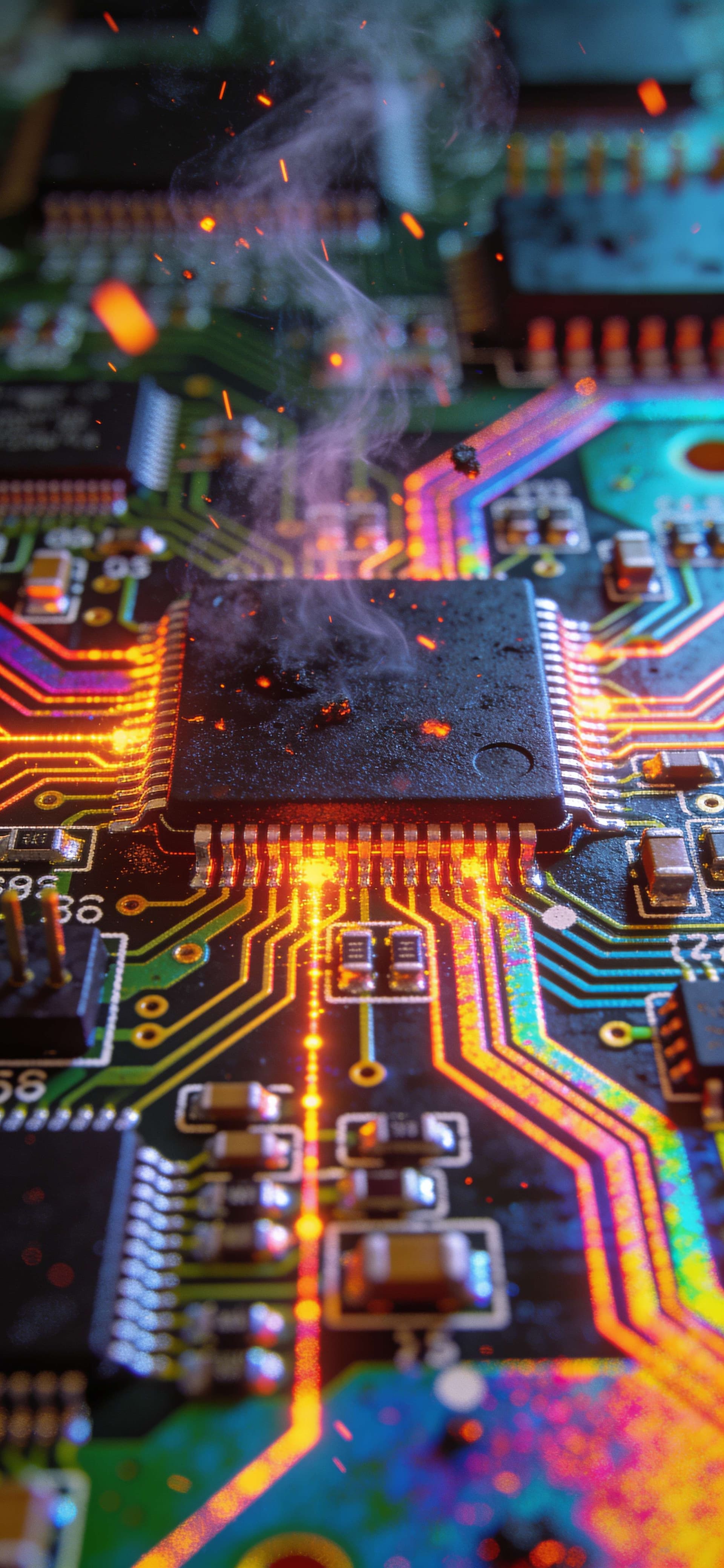 Overheated Circuit Board - free phone wallpaper