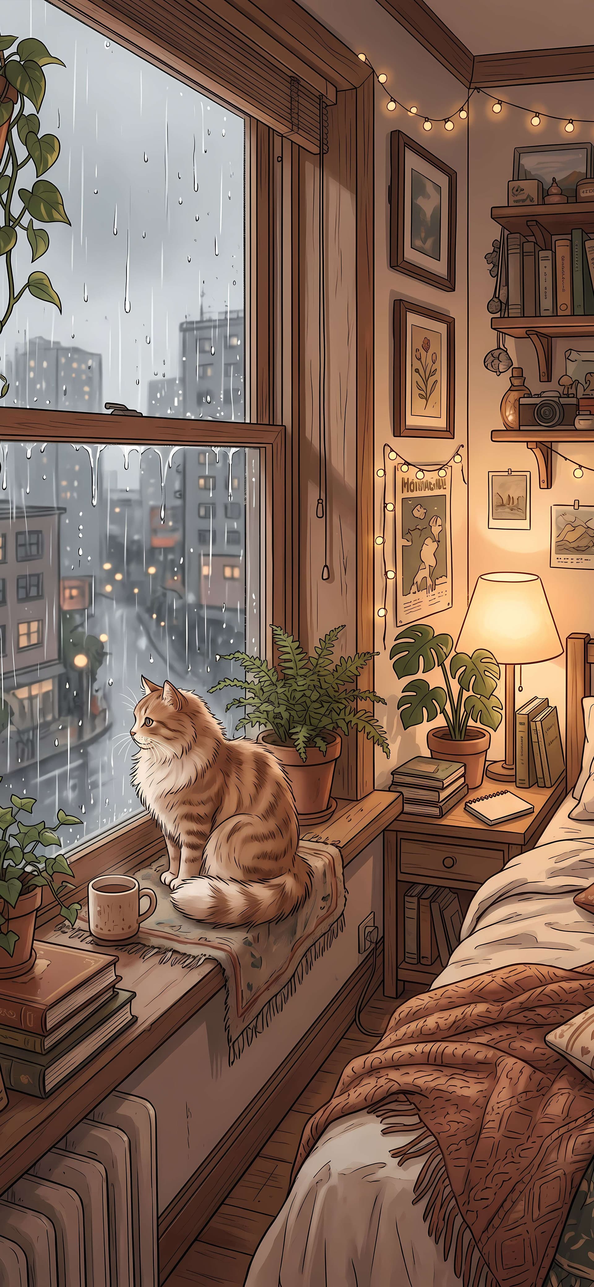 Cozy Rainy Day - Pro phone wallpaper