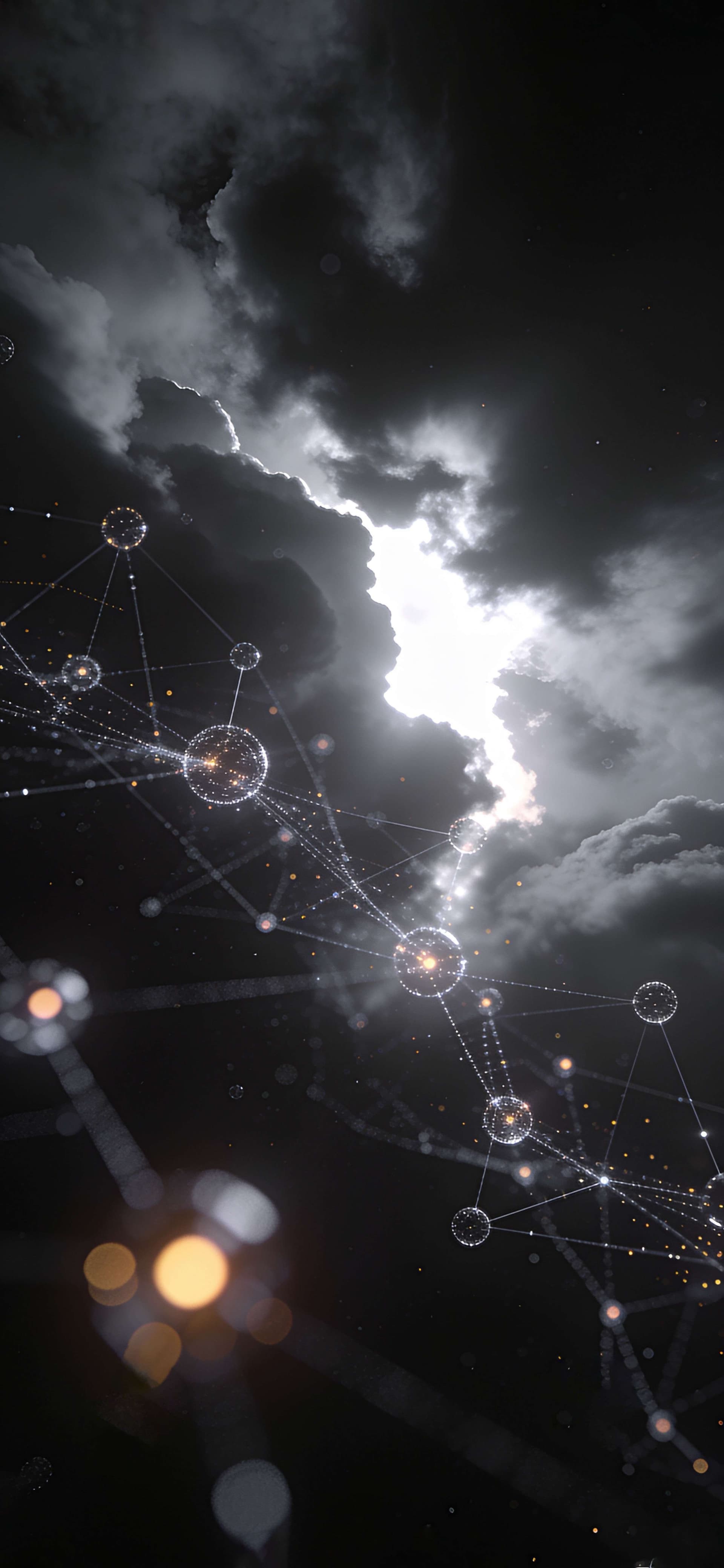 Stormy Network Nodes - free phone wallpaper