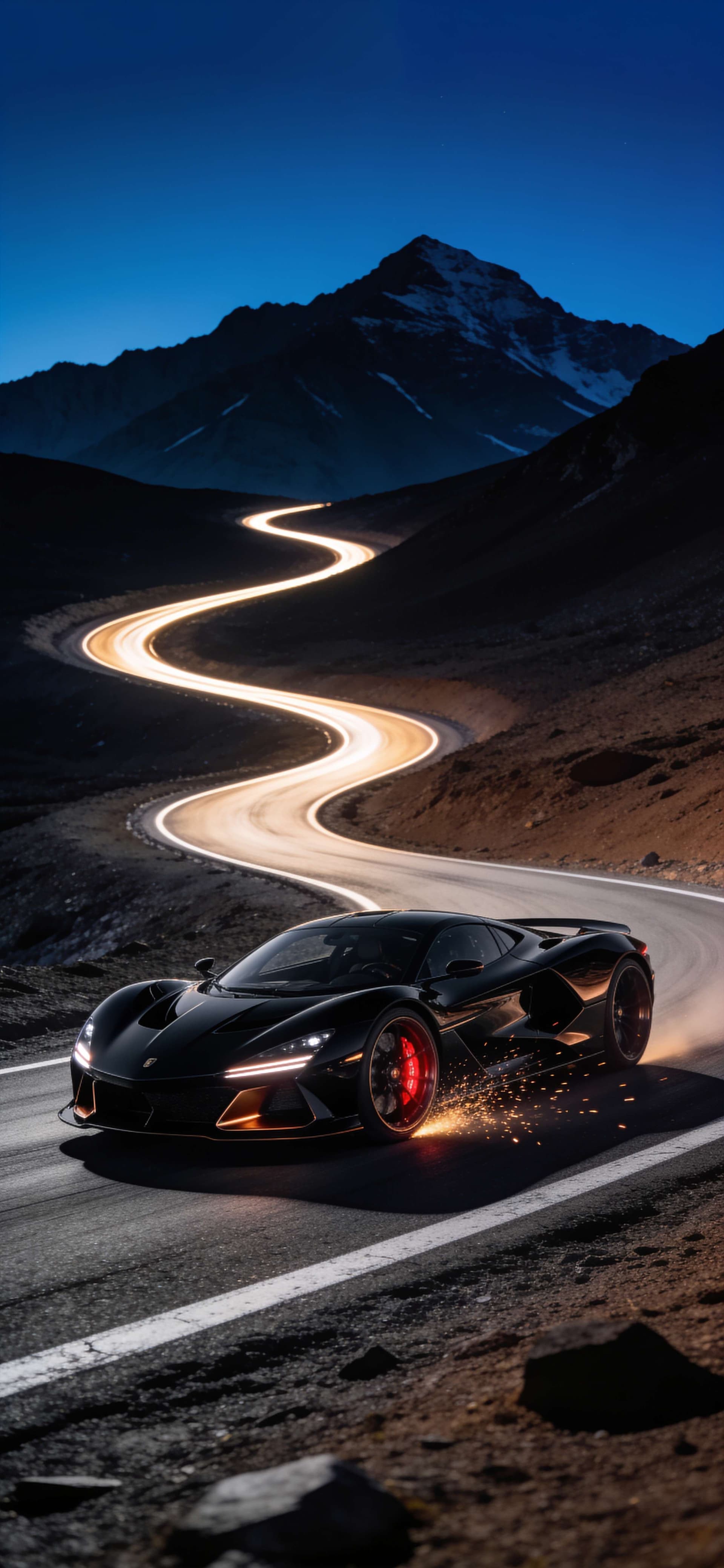 Midnight Mountain Pass - Pro phone wallpaper