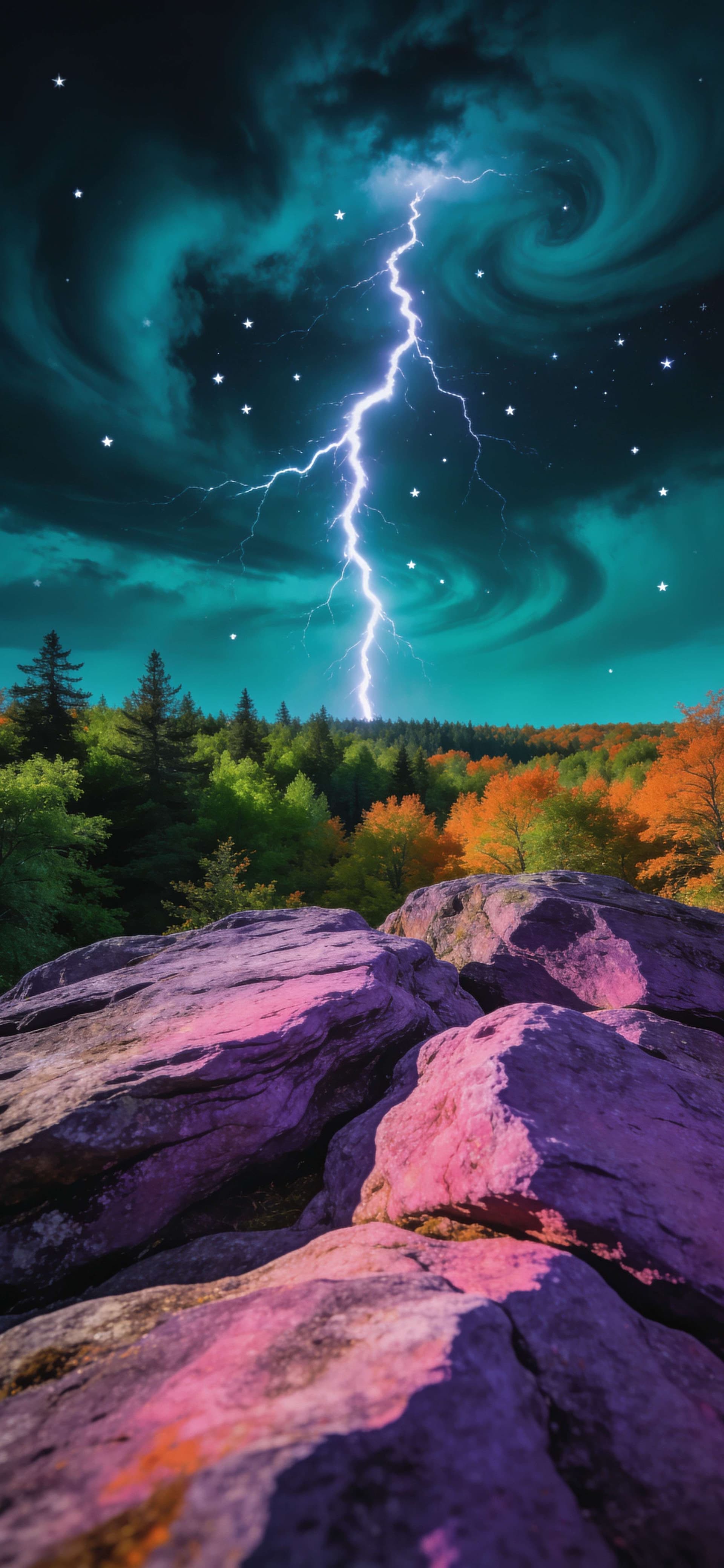 Electric Autumn Night - free phone wallpaper