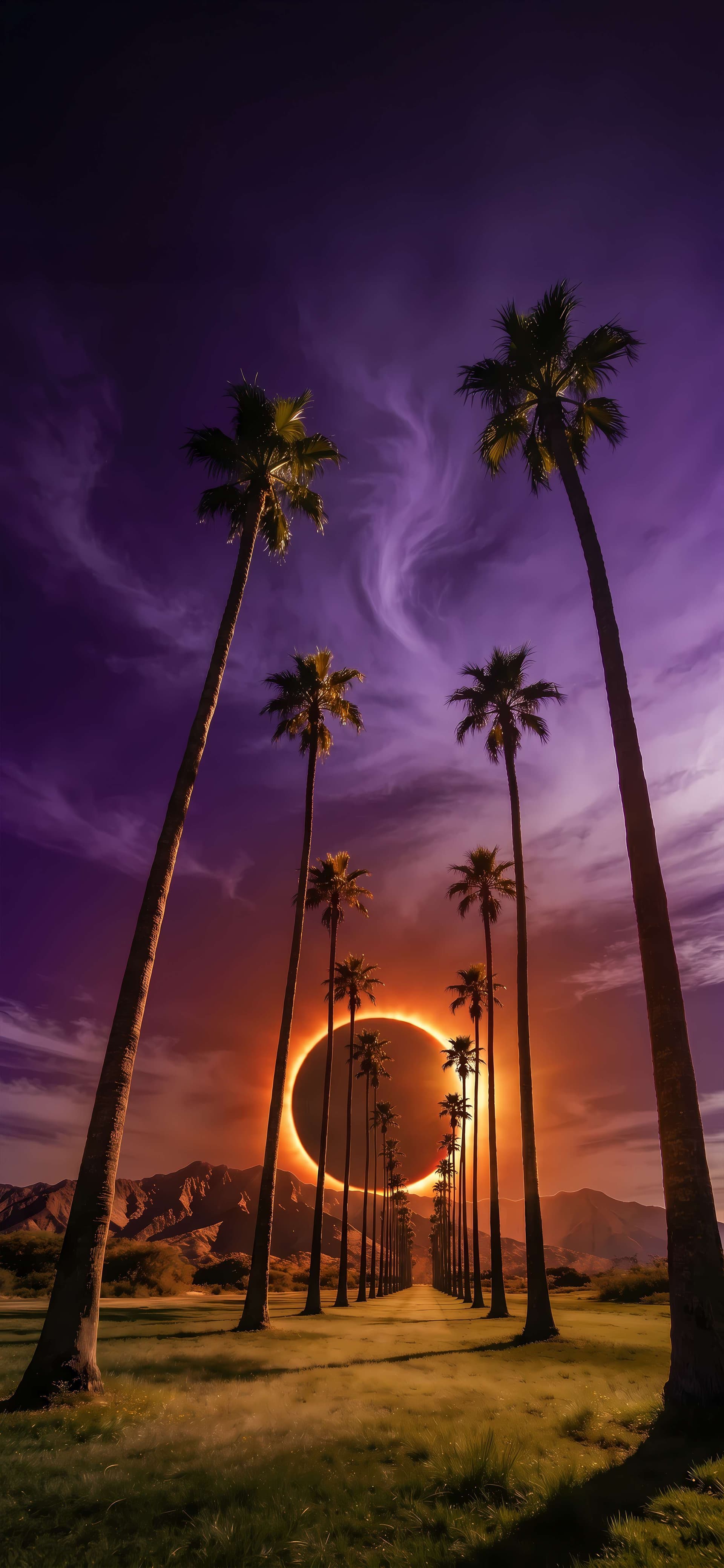 Solar Palm Avenue - Pro phone wallpaper