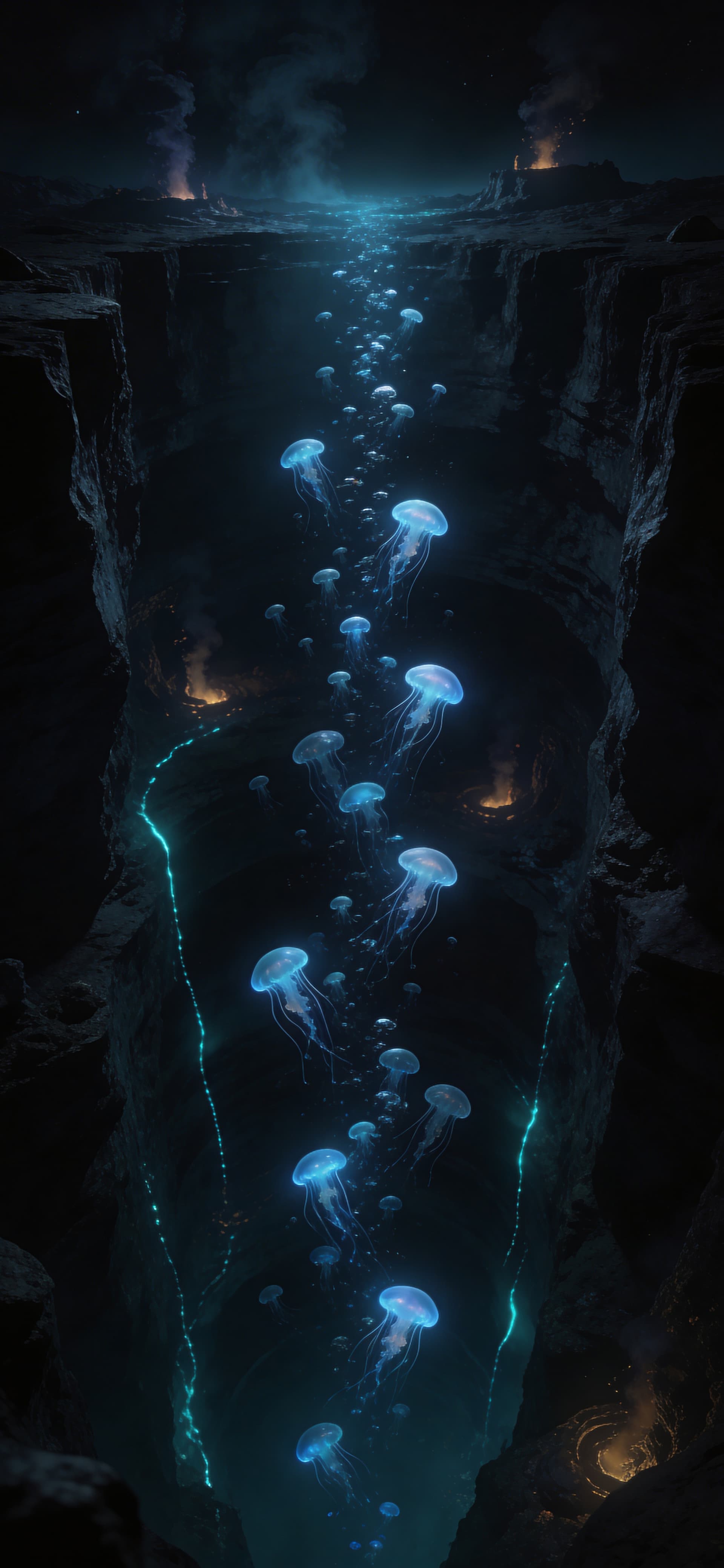 Abyssal Jelly Bloom - free phone wallpaper
