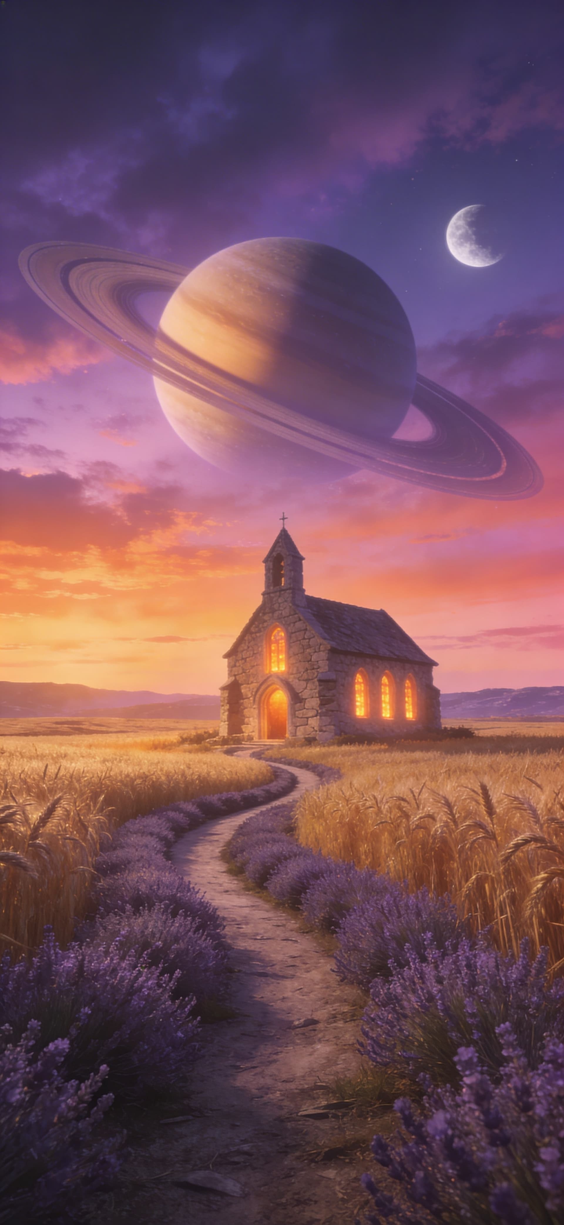 Celestial Country Church - free phone wallpaper