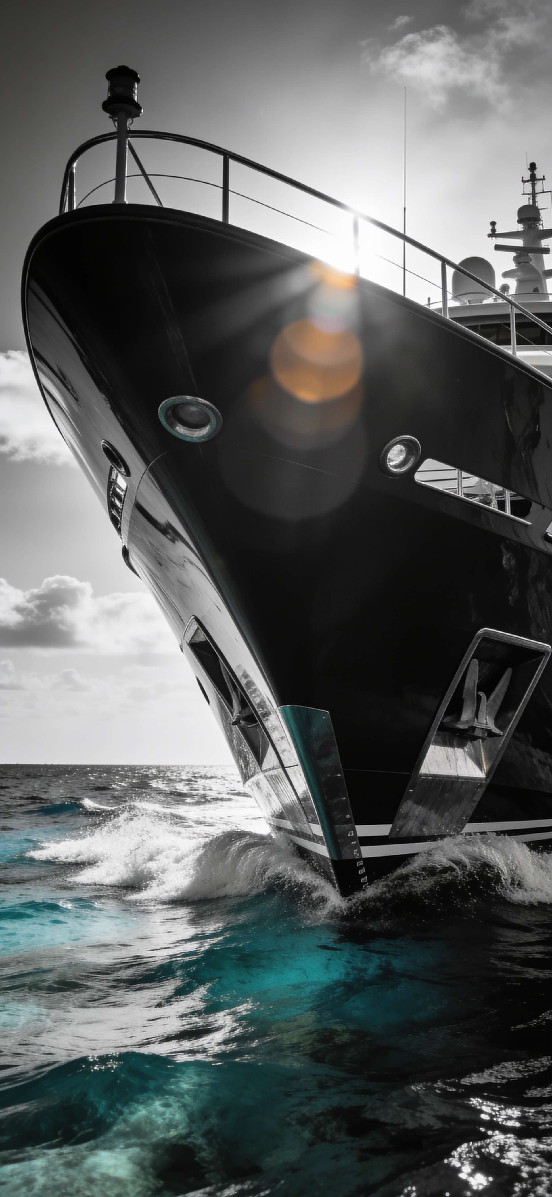 Sleek Yacht Voyage - free phone wallpaper