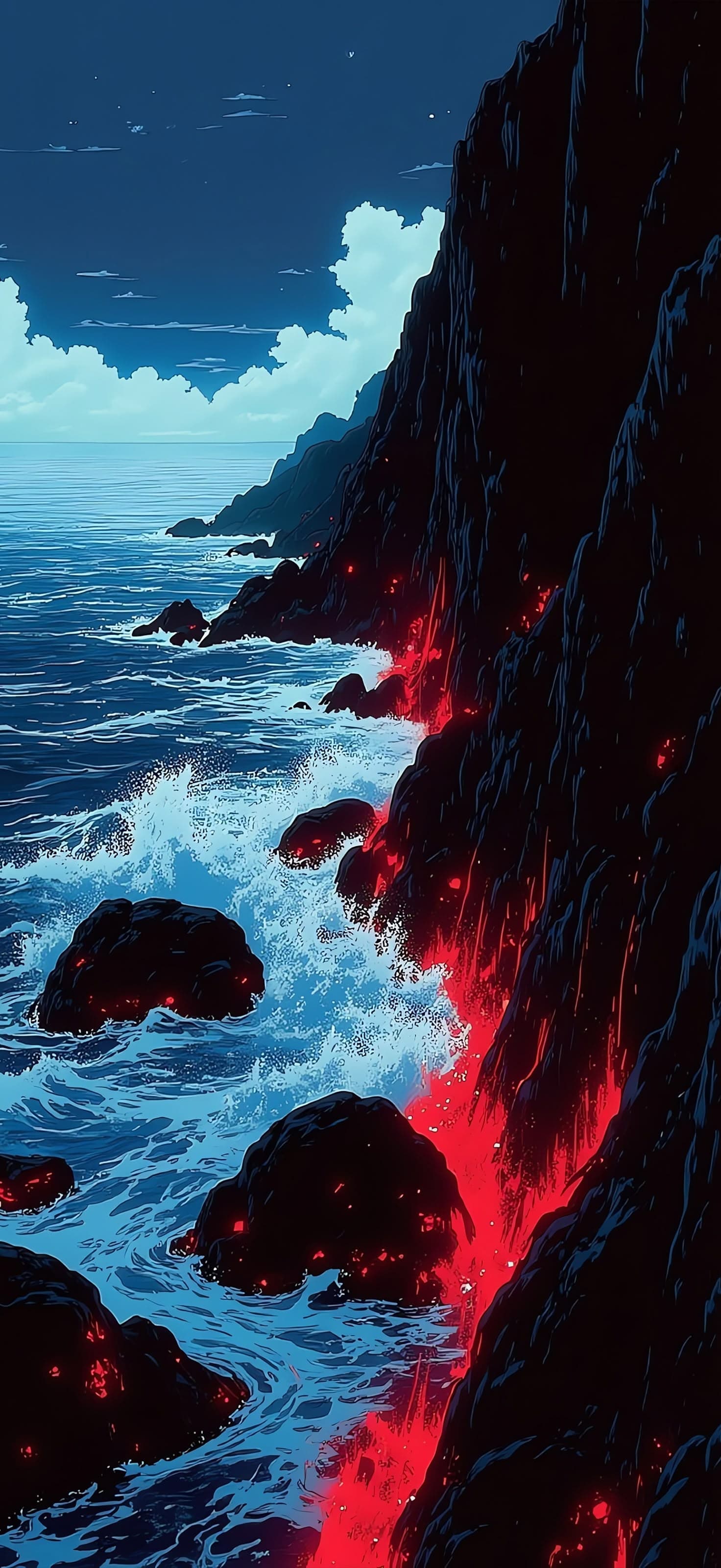 Lava Meets Ocean 1 - Pro phone wallpaper