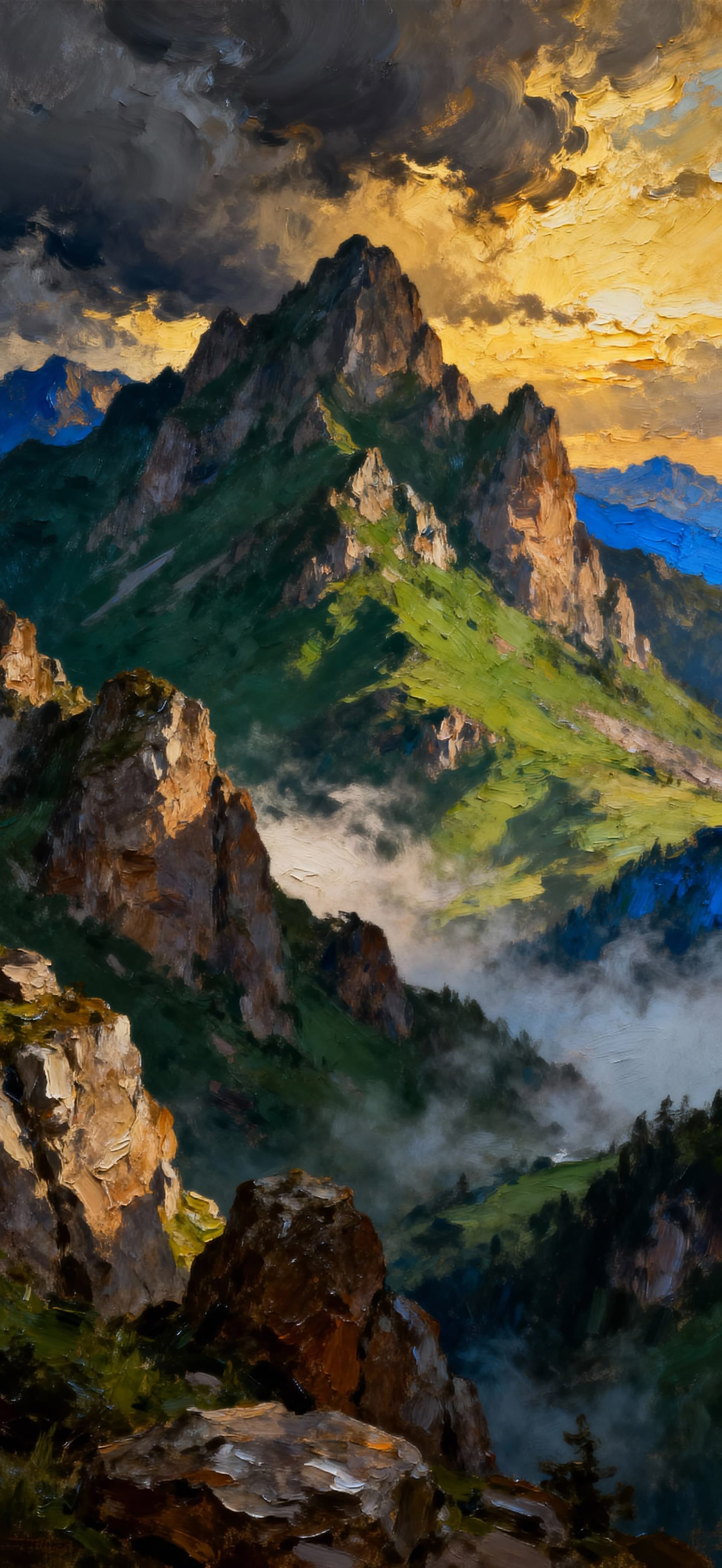 Golden Peak Valley 3 - free phone wallpaper