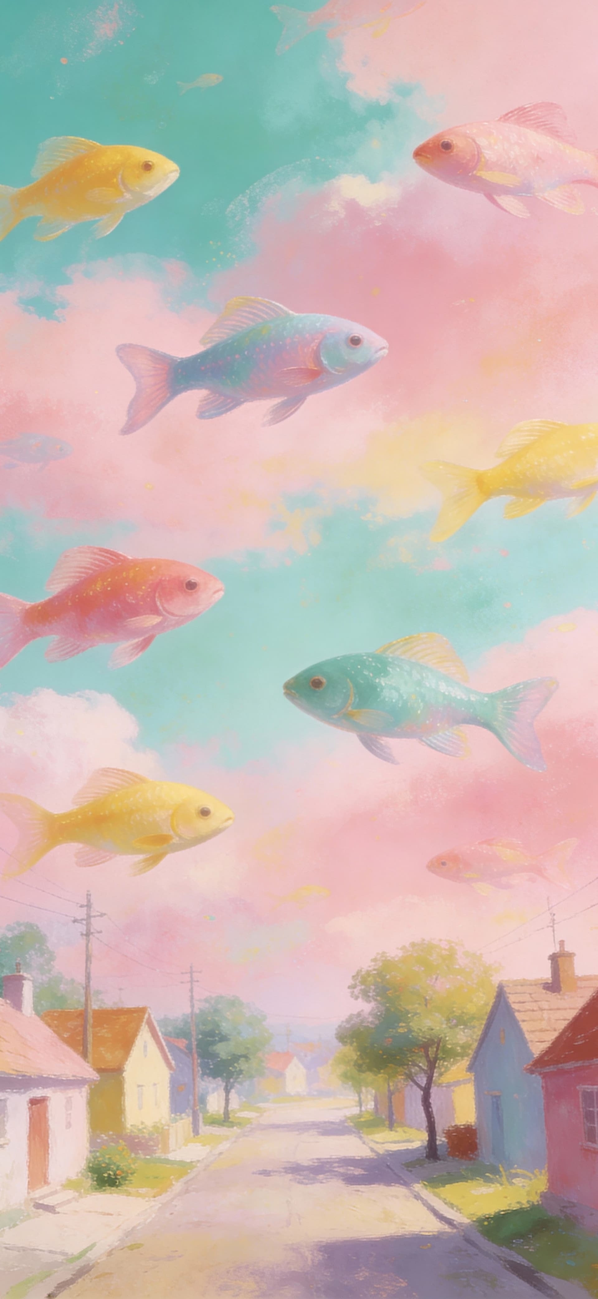 Surreal Sky Fish 1 - free phone wallpaper