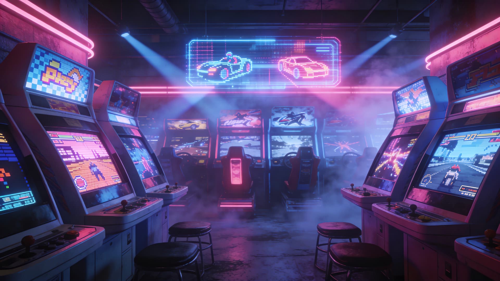 Neon Arcade Dreams - Pro desktop wallpaper
