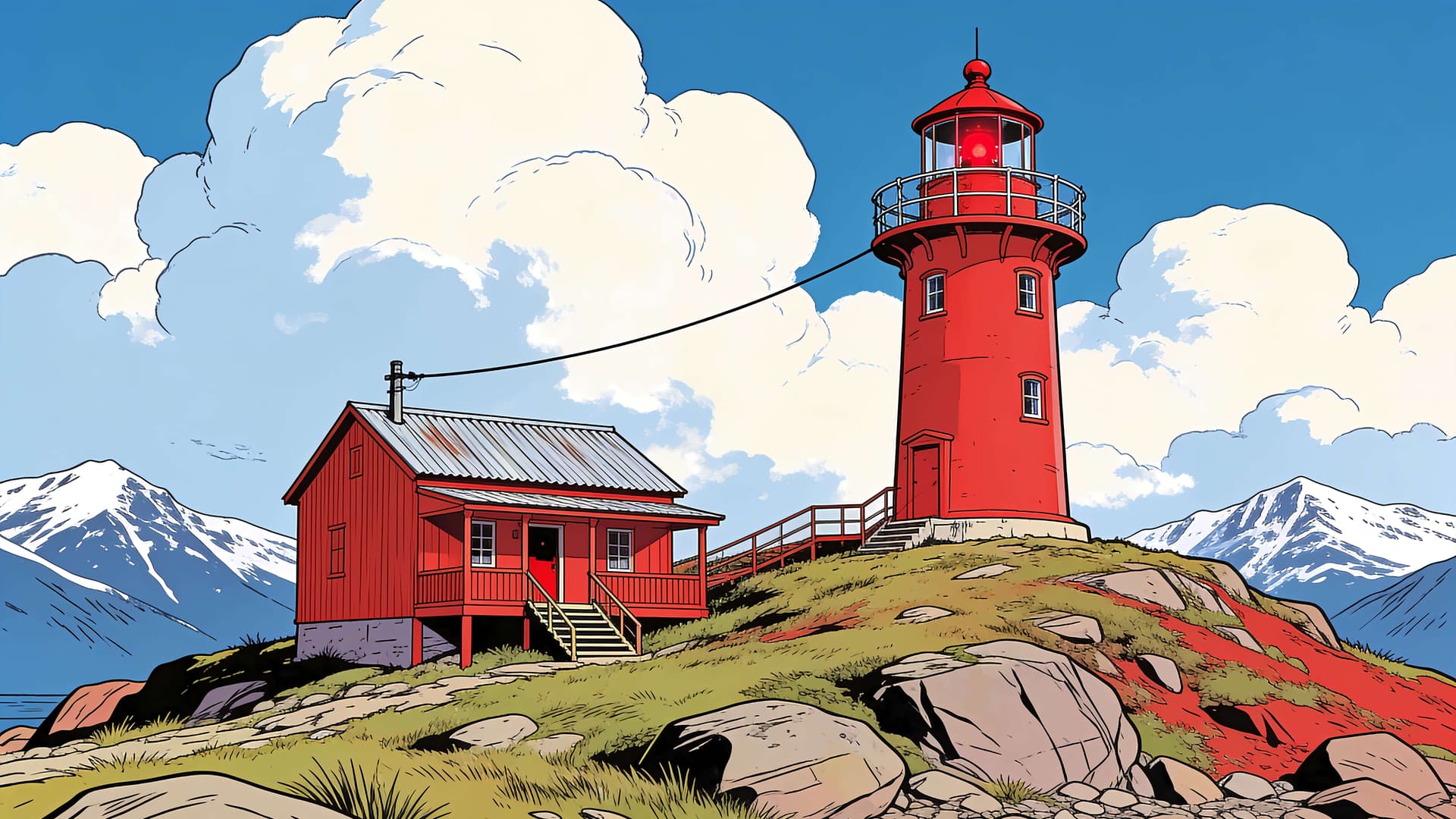 Nordic Beacon Haven - free desktop wallpaper