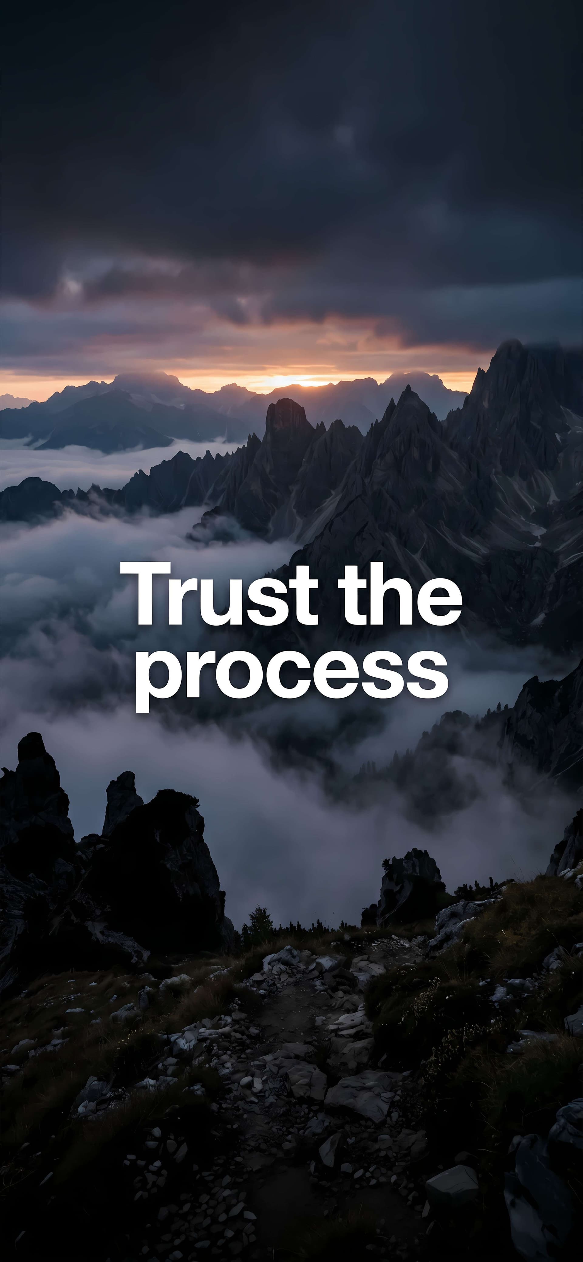 Misty Mountain Process - free phone wallpaper