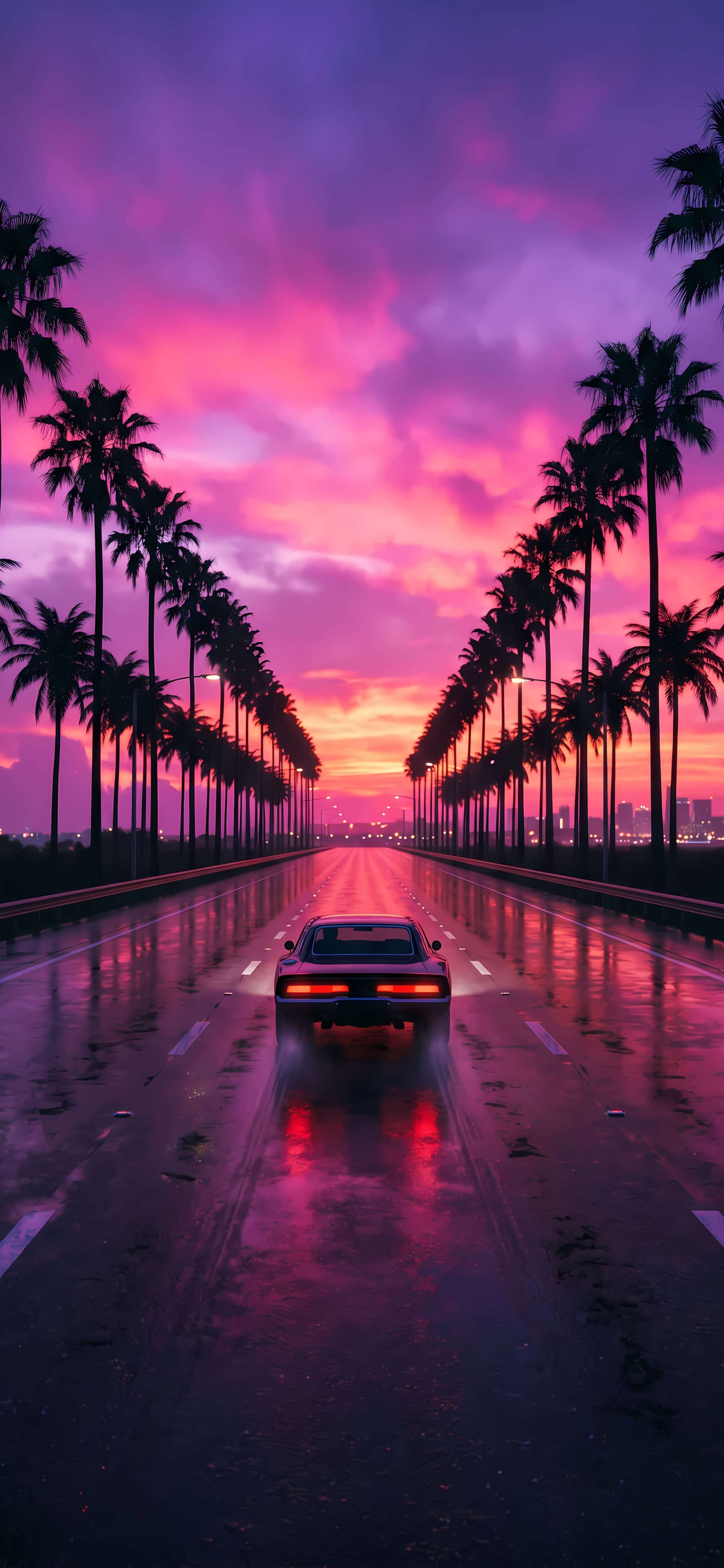 Neon Sunset Drive - Pro phone wallpaper