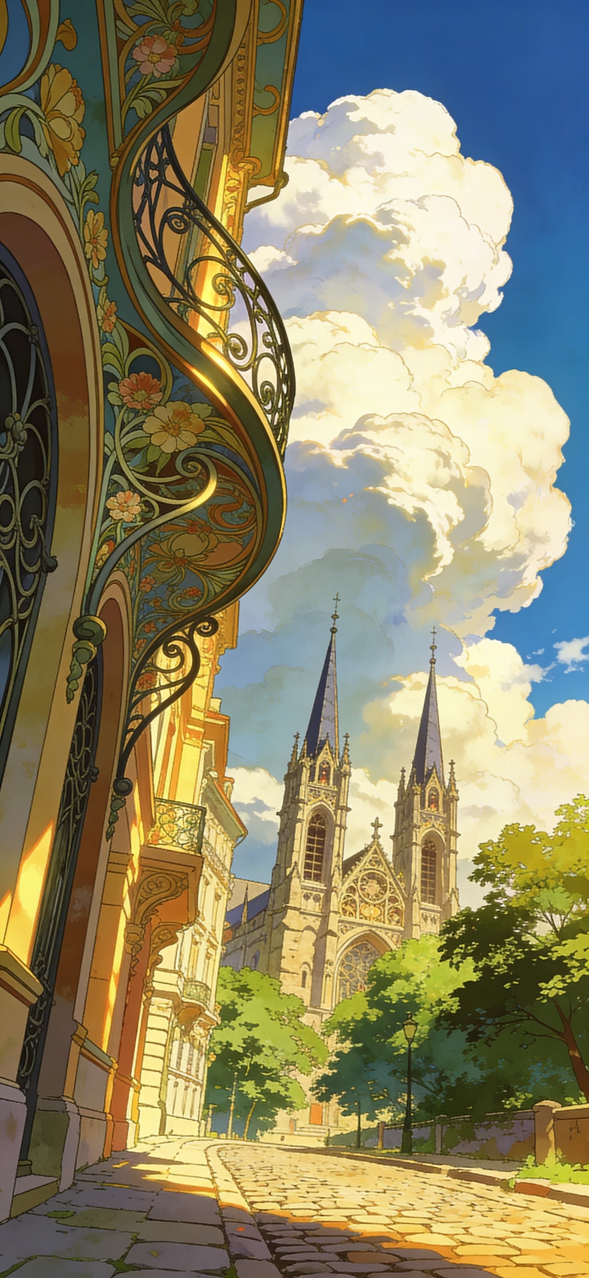 Architectural Cloudscape View - Pro phone wallpaper