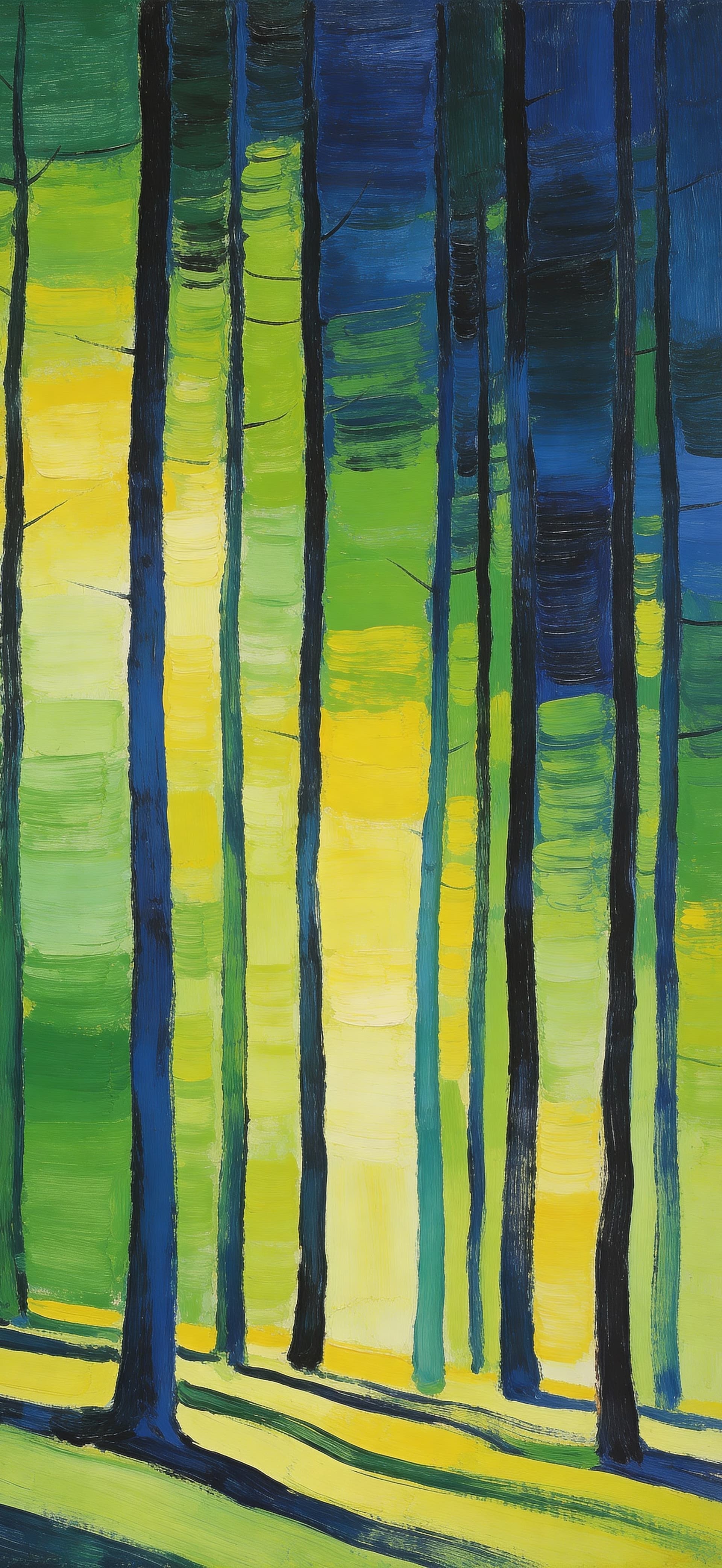 Painted Forest Scene - free phone wallpaper