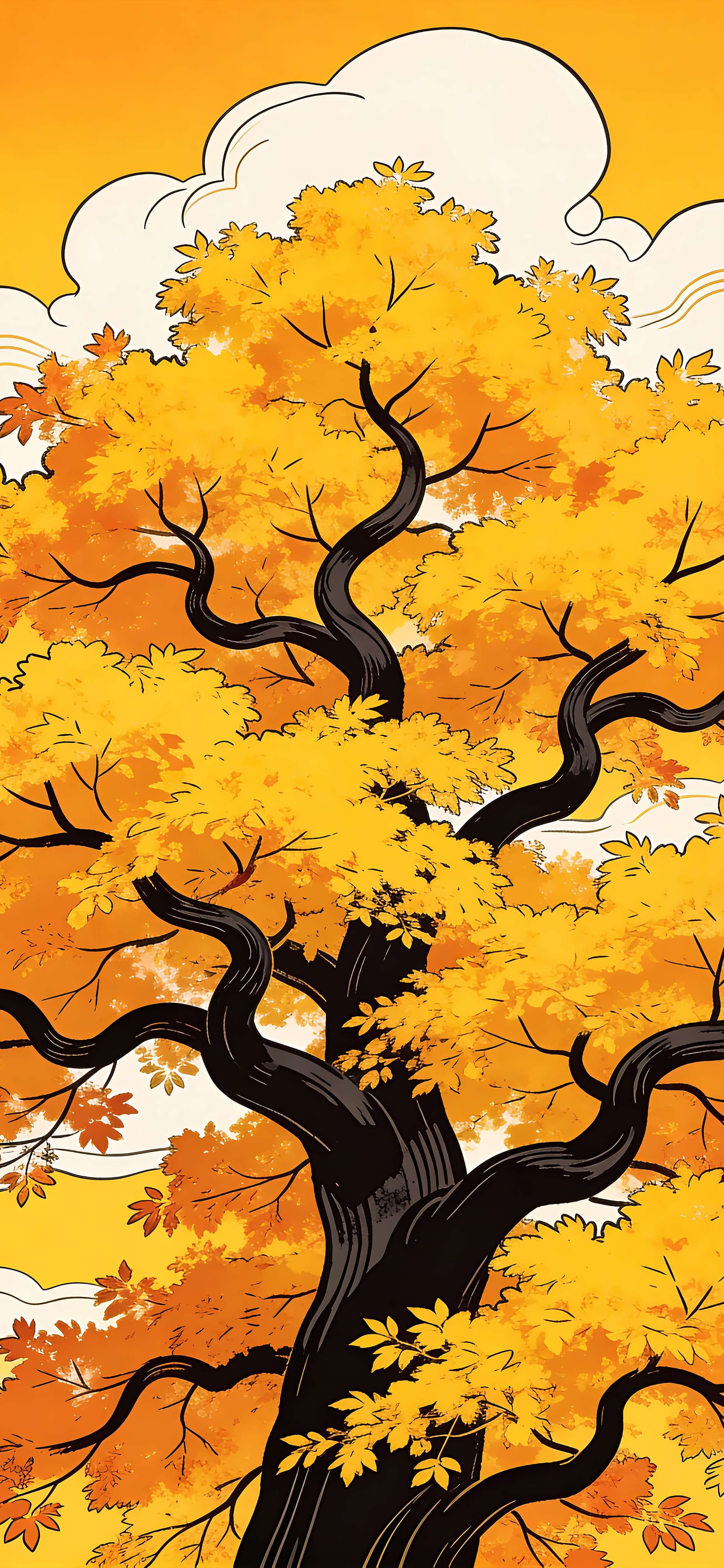 Golden Autumn Tree - Pro phone wallpaper