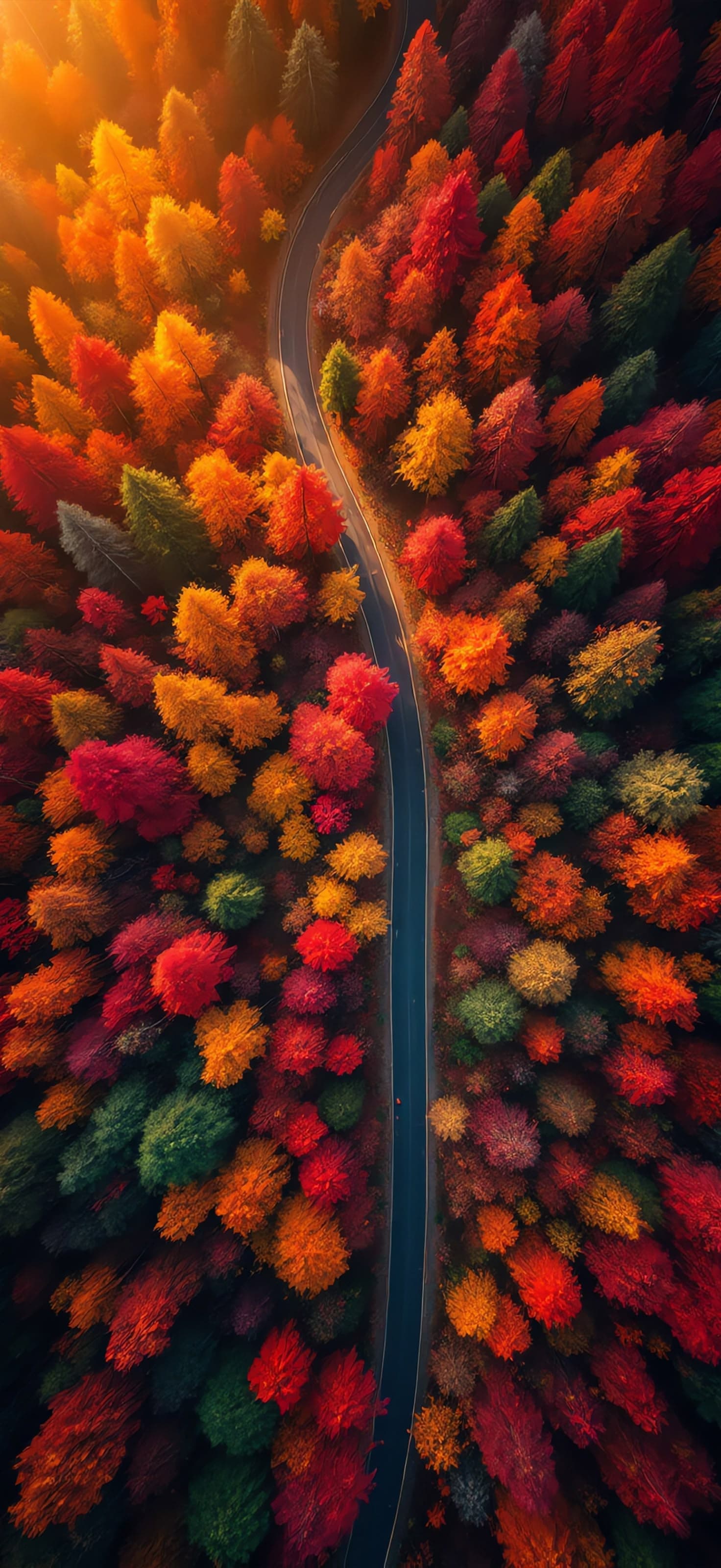 Autumn Ribbon Road 3 - free phone wallpaper