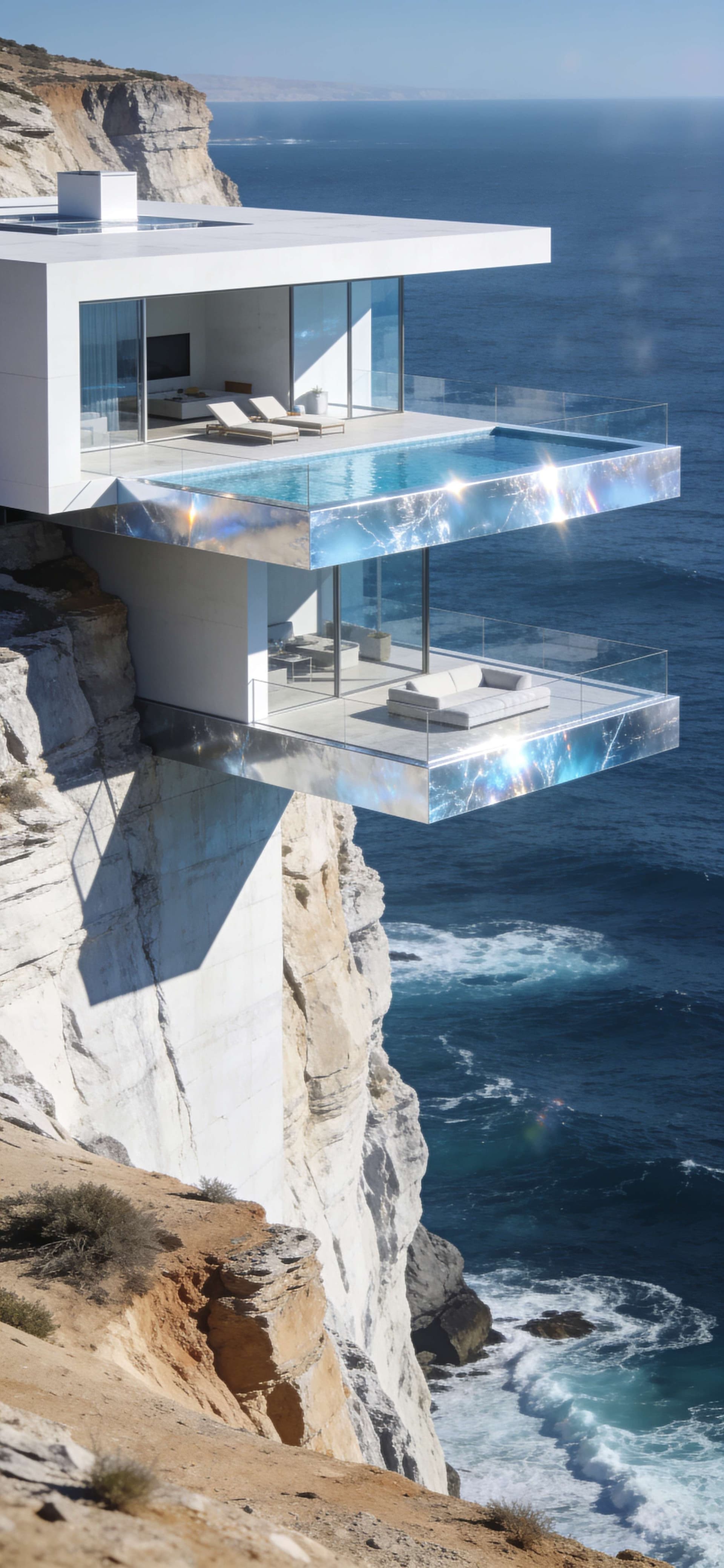 Cliffside Luxury Villa - free phone wallpaper