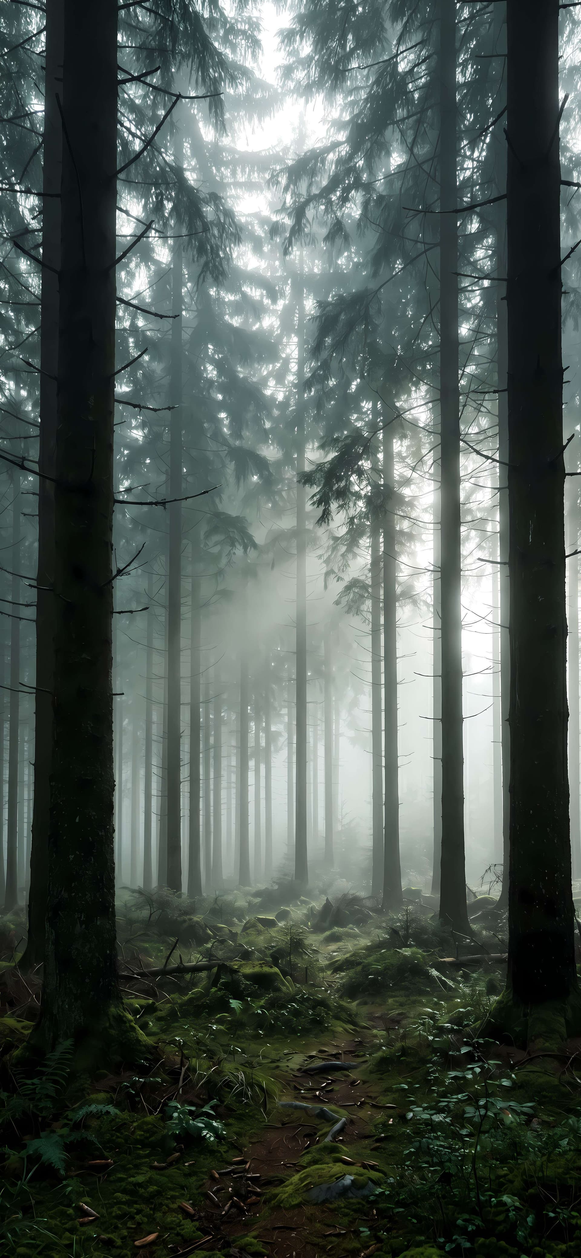 Enchanted Misty Woods - free phone wallpaper