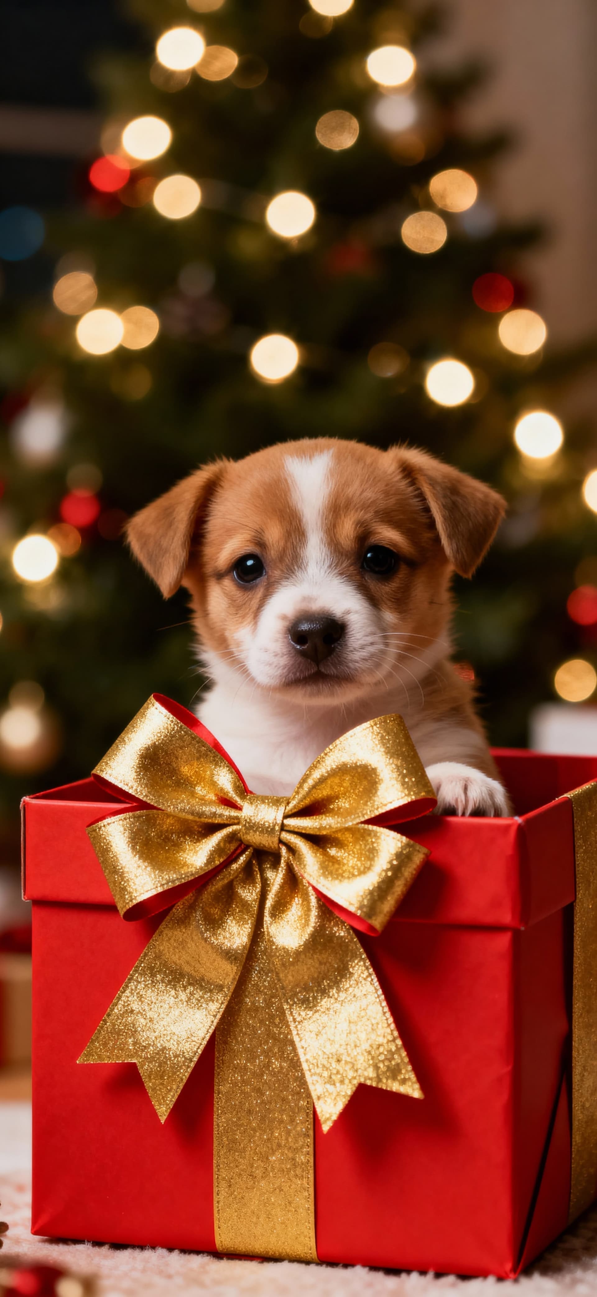 Puppy In A Present 2 - free phone wallpaper