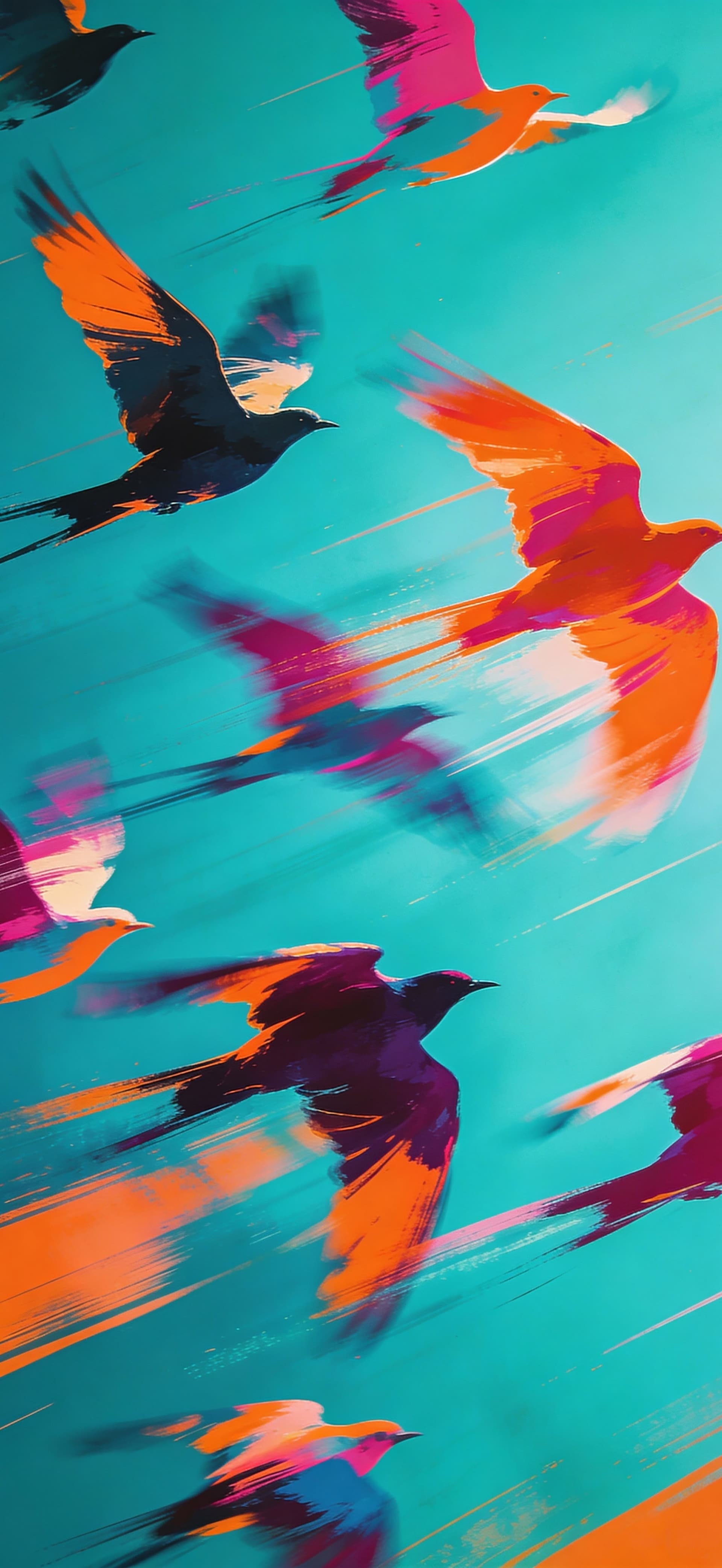 Abstract Flying Birds 3 - free phone wallpaper
