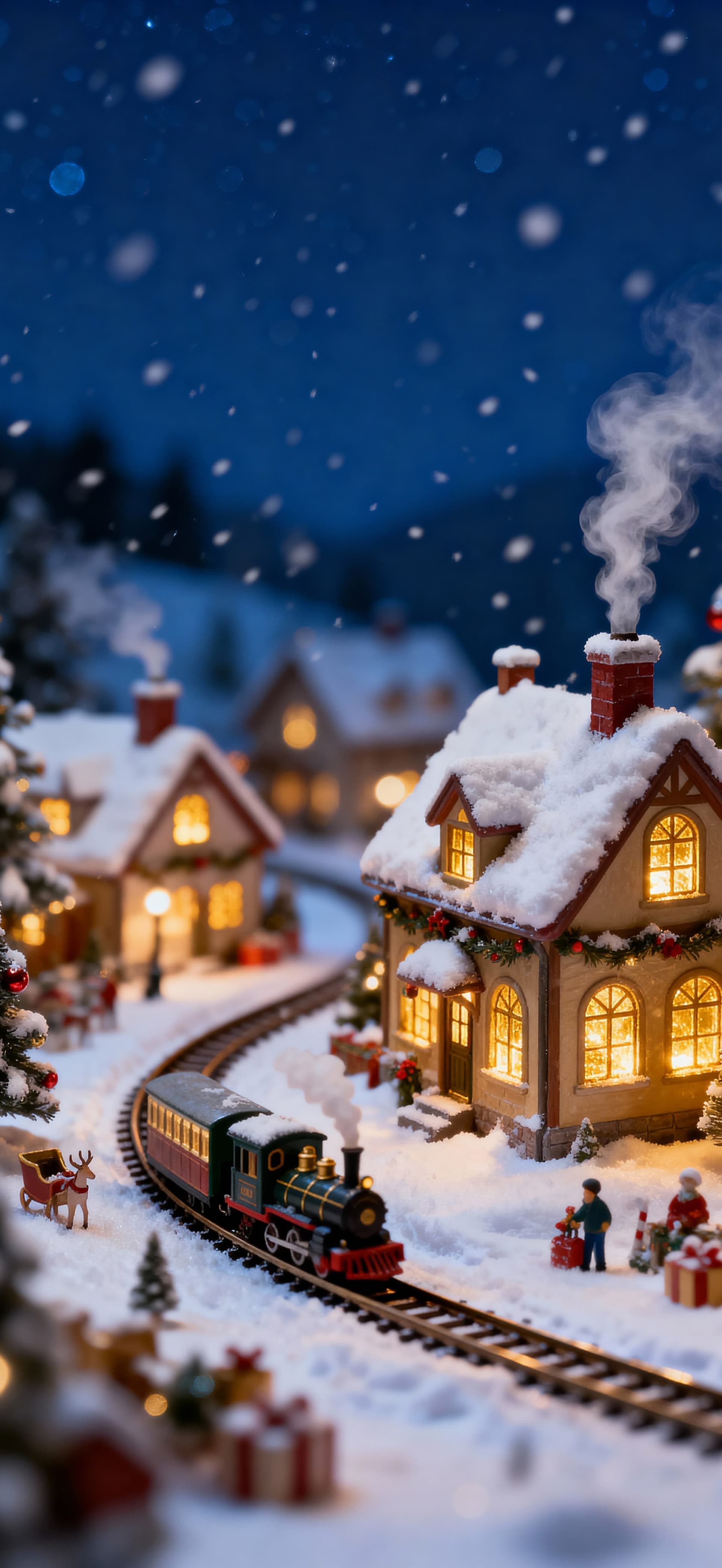 Christmas Tiny Village 1 - Pro phone wallpaper