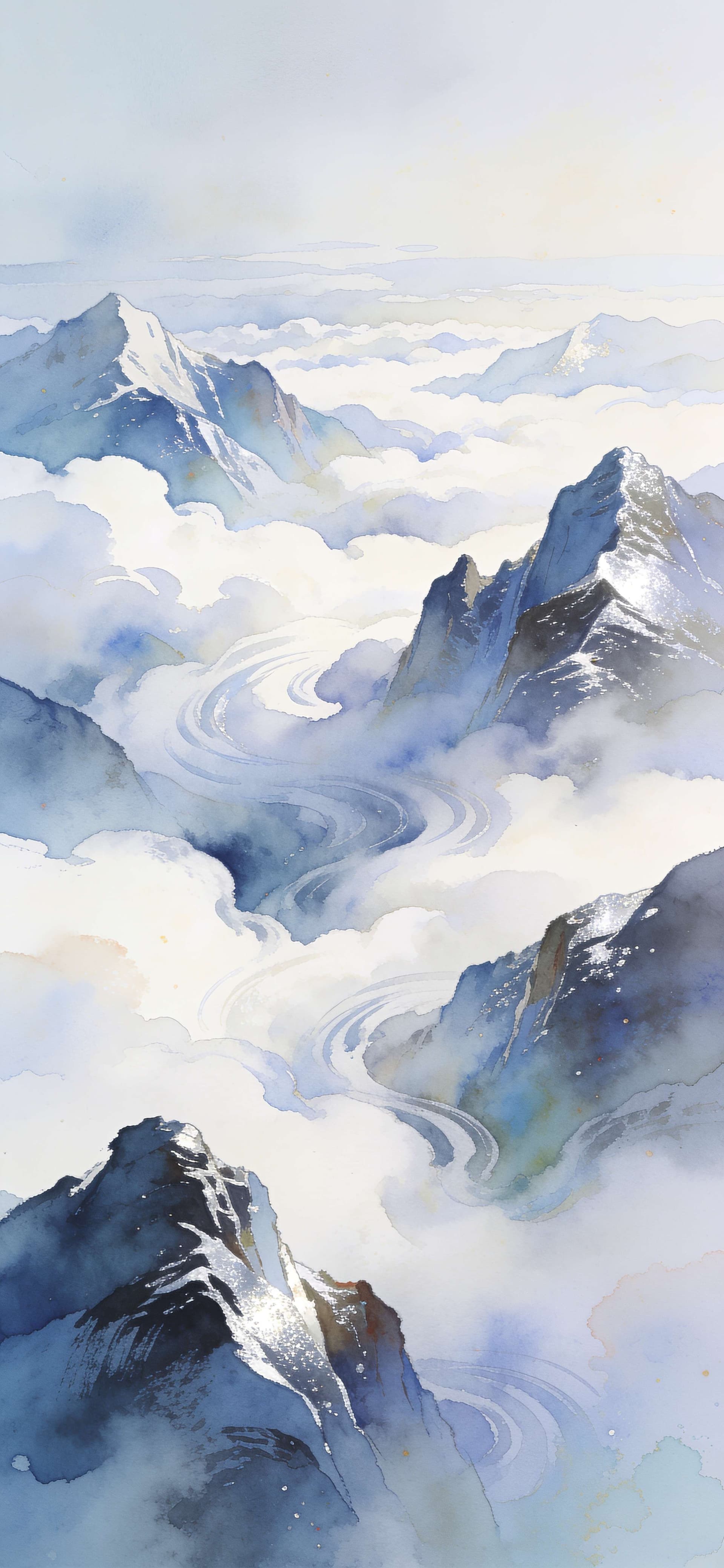 Mist Shrouded Peaks - Pro phone wallpaper