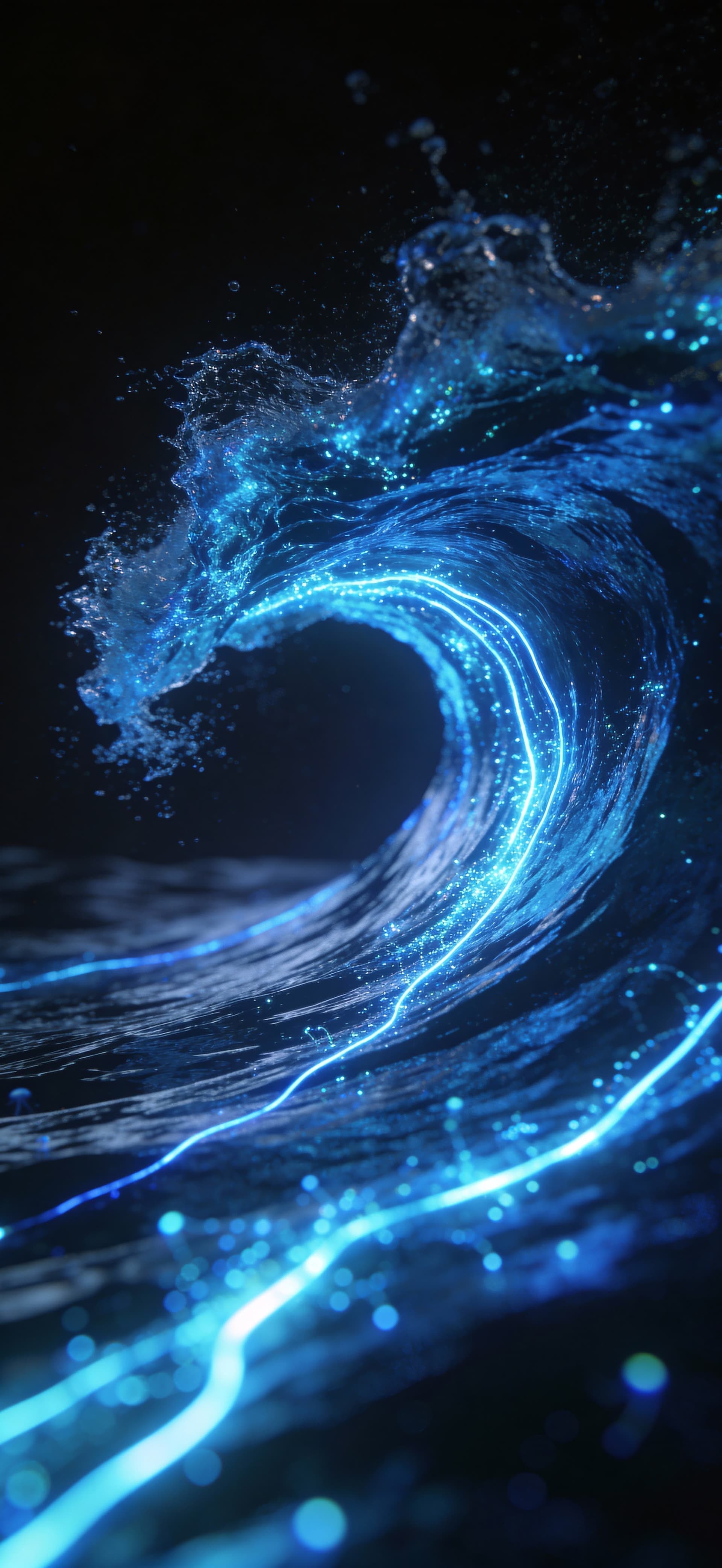 Electric Water Wave - free phone wallpaper
