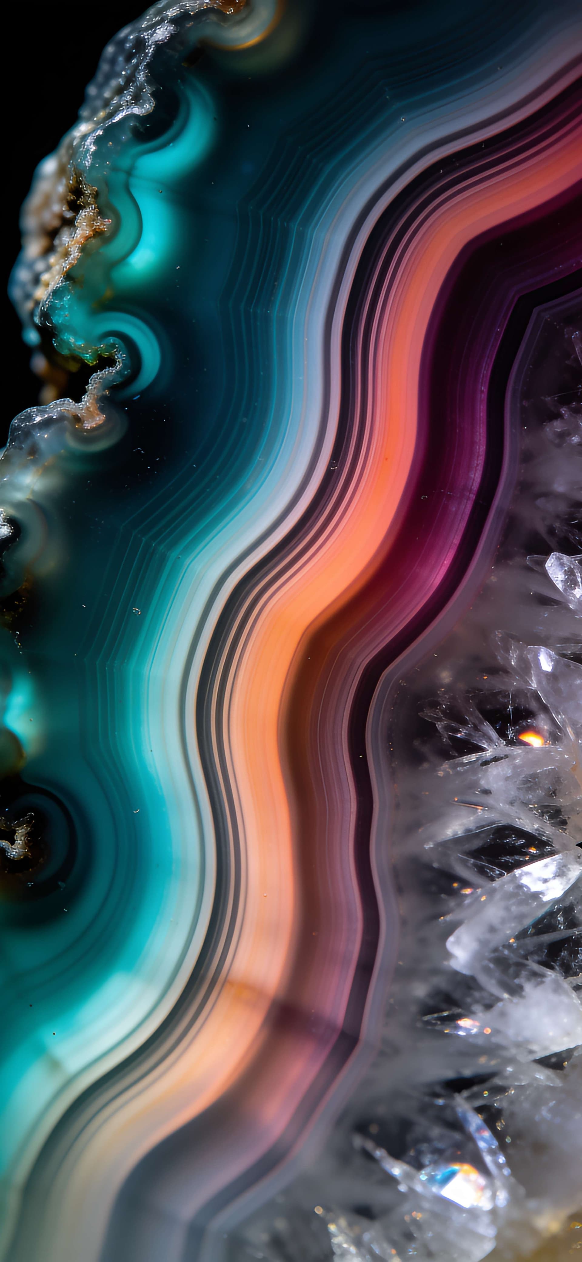 Agate Crystal Layers - Pro phone wallpaper