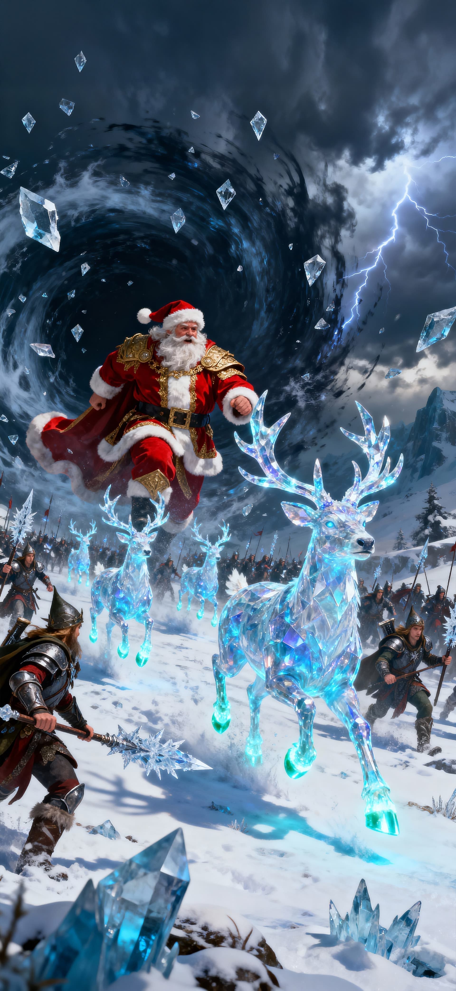Santa’s Crystal Reindeer Charge 2 - Pro phone wallpaper