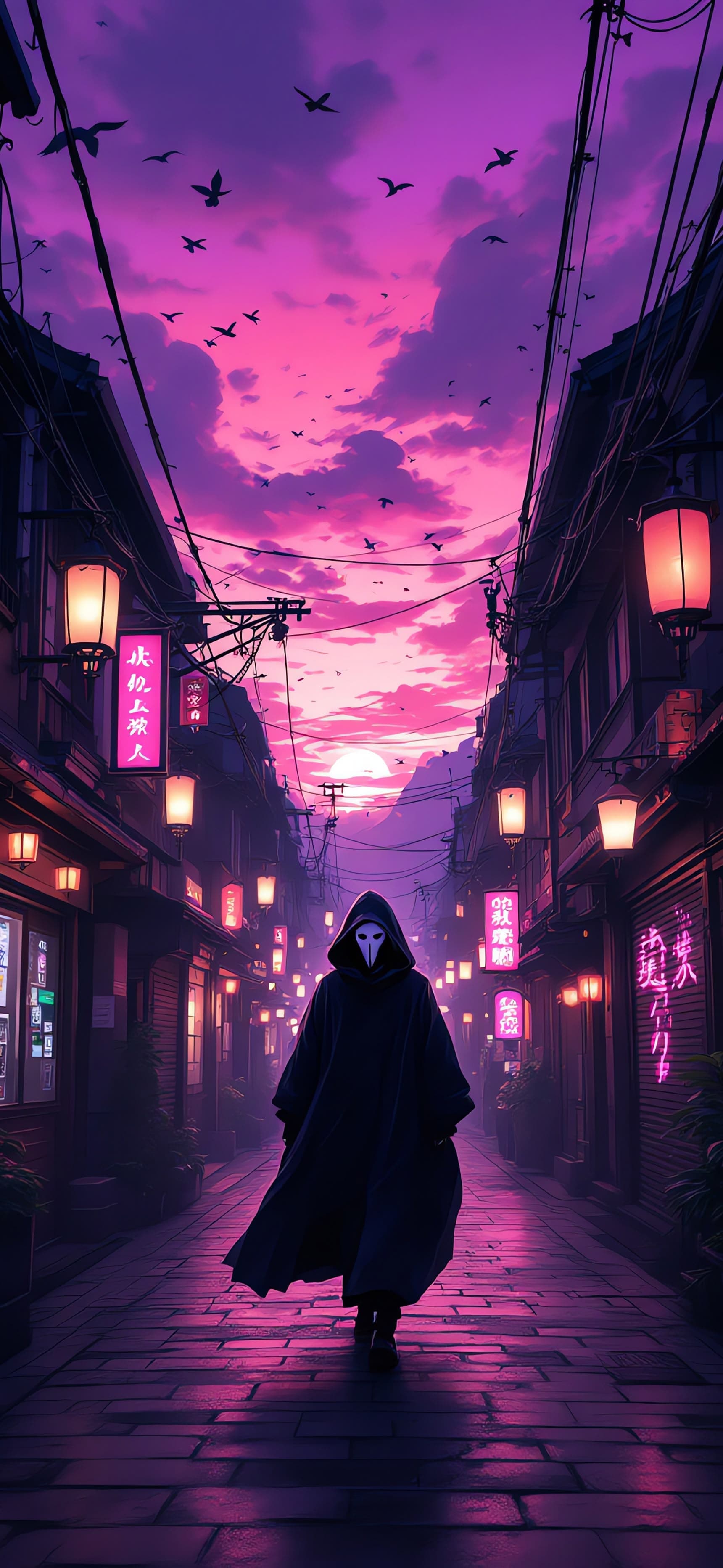 Neon Dusk Watcher 2 - free phone wallpaper