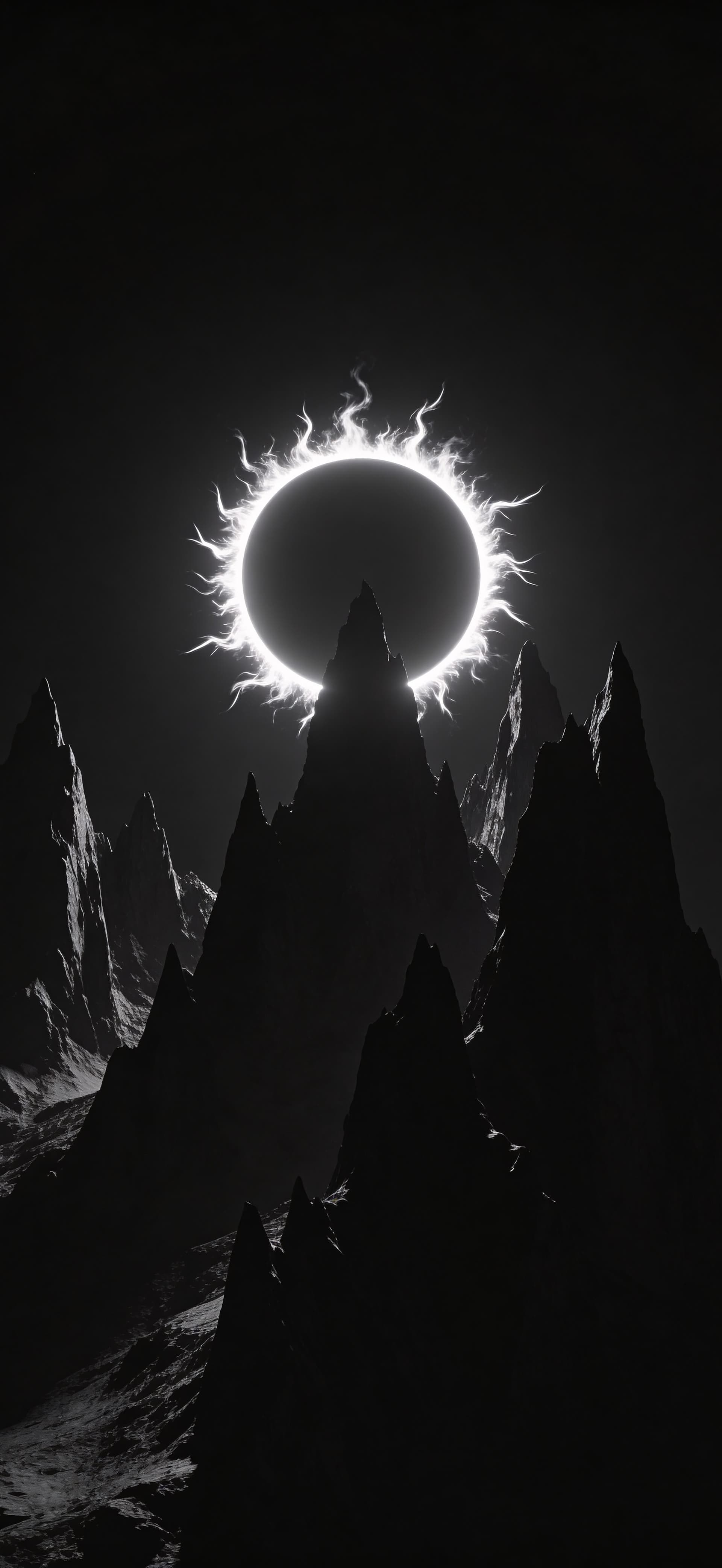 Solar Eclipse Peaks - Pro phone wallpaper