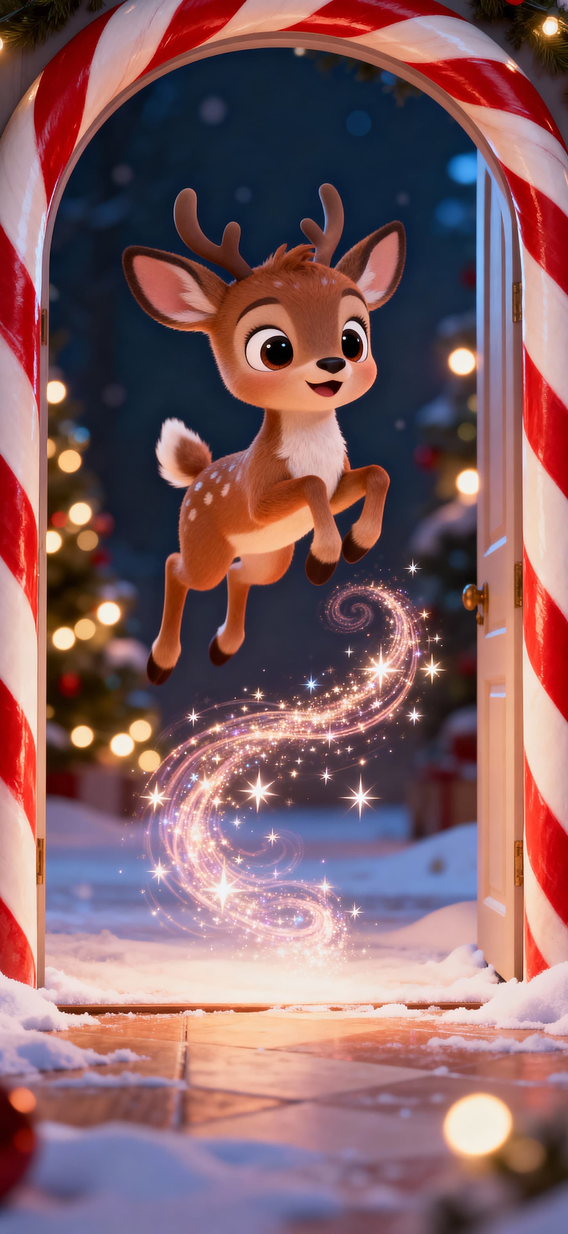 Cute Christmas Reindeer 2 - free phone wallpaper