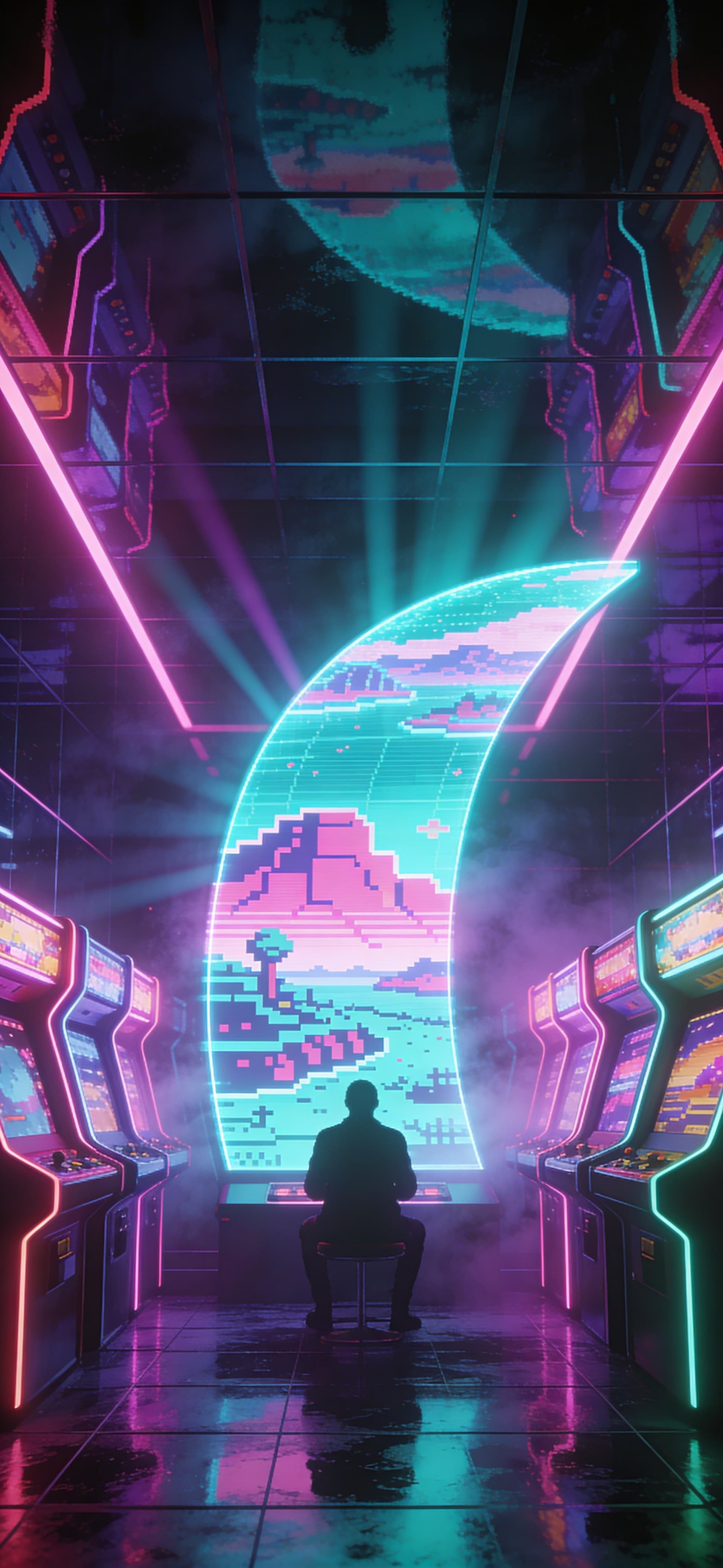 Retro Arcade Dreams - Pro phone wallpaper