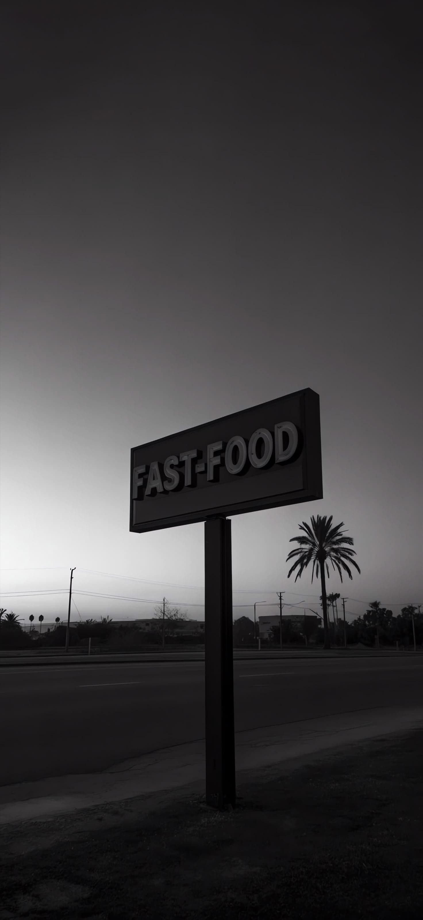Noir Fast-Food Sign 2 - free phone wallpaper