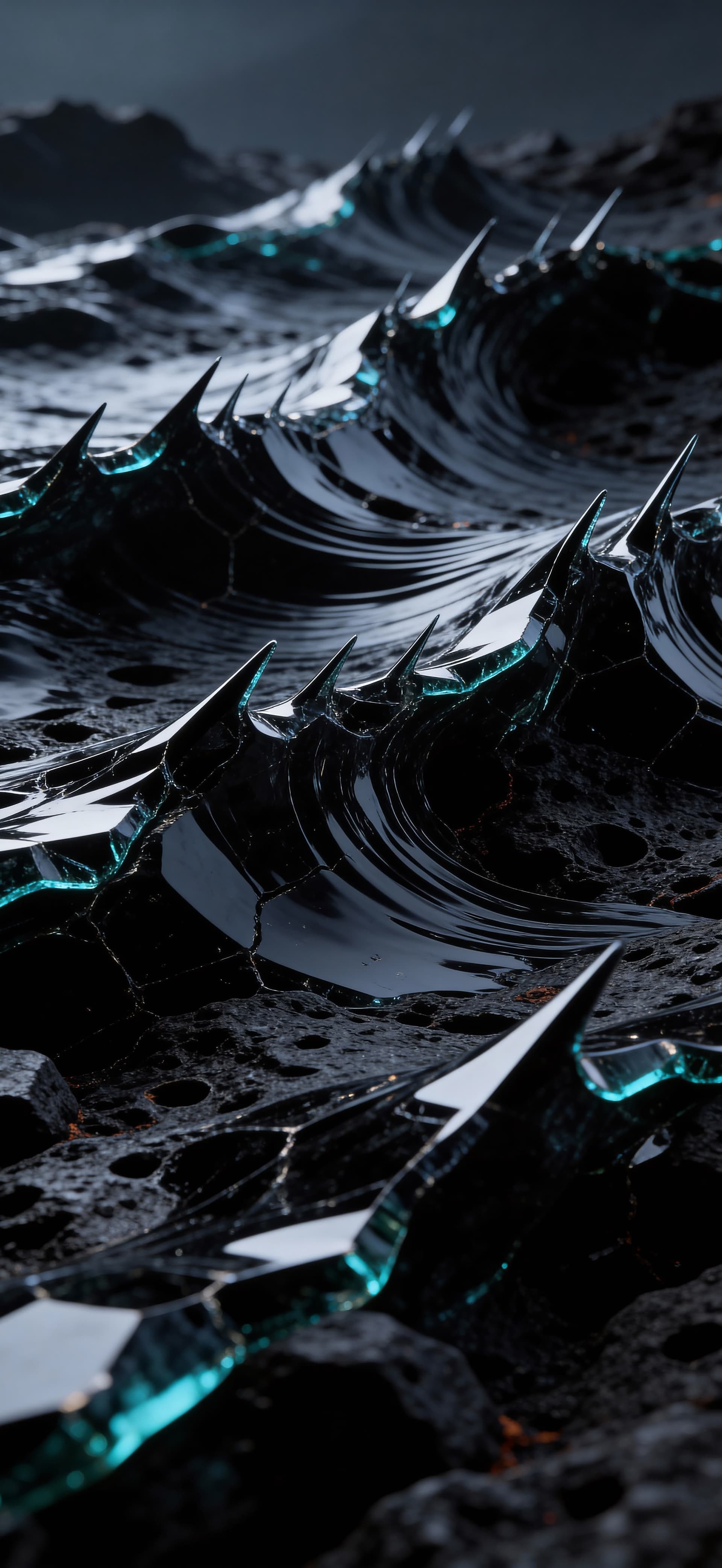 Sharp Crystal Waves - free phone wallpaper