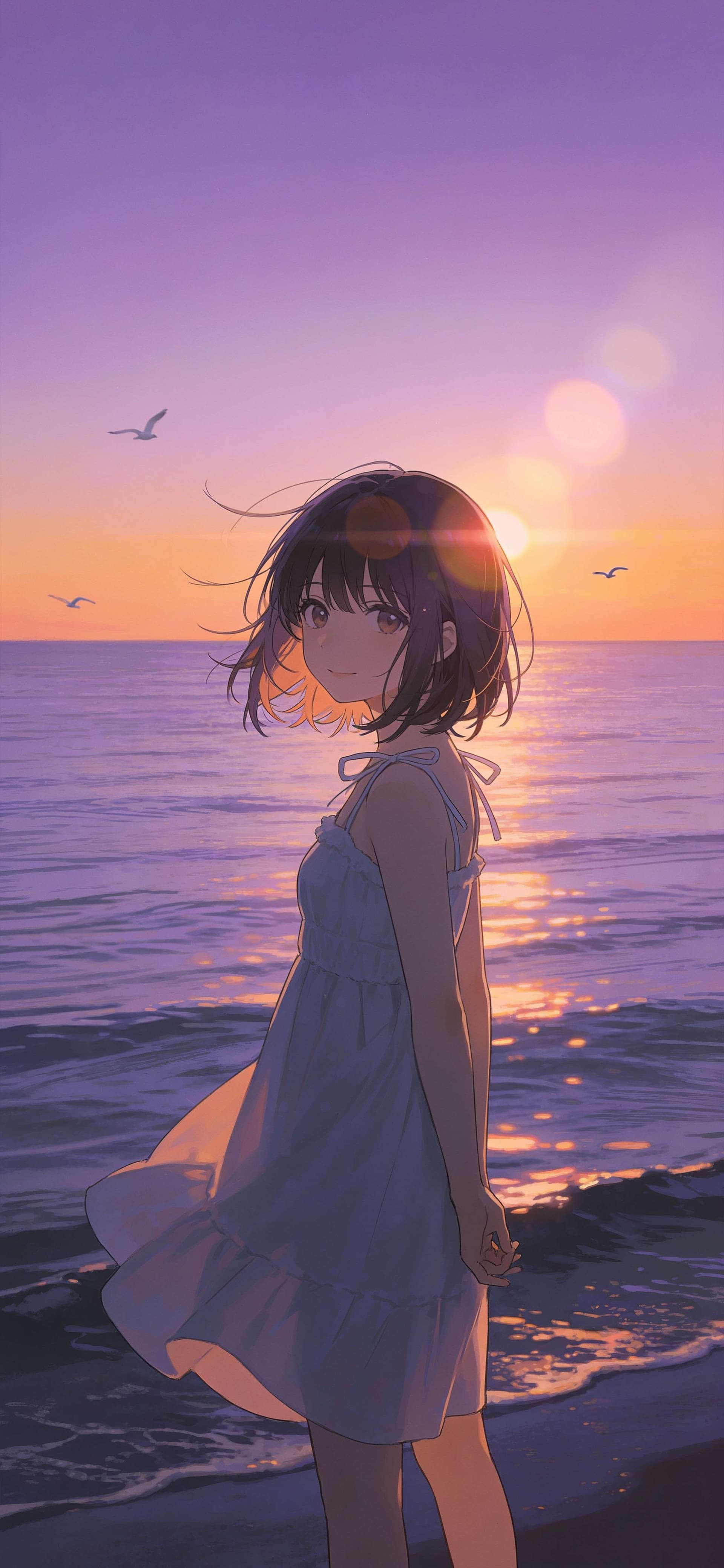 Sunset Beach Serenity - free phone wallpaper