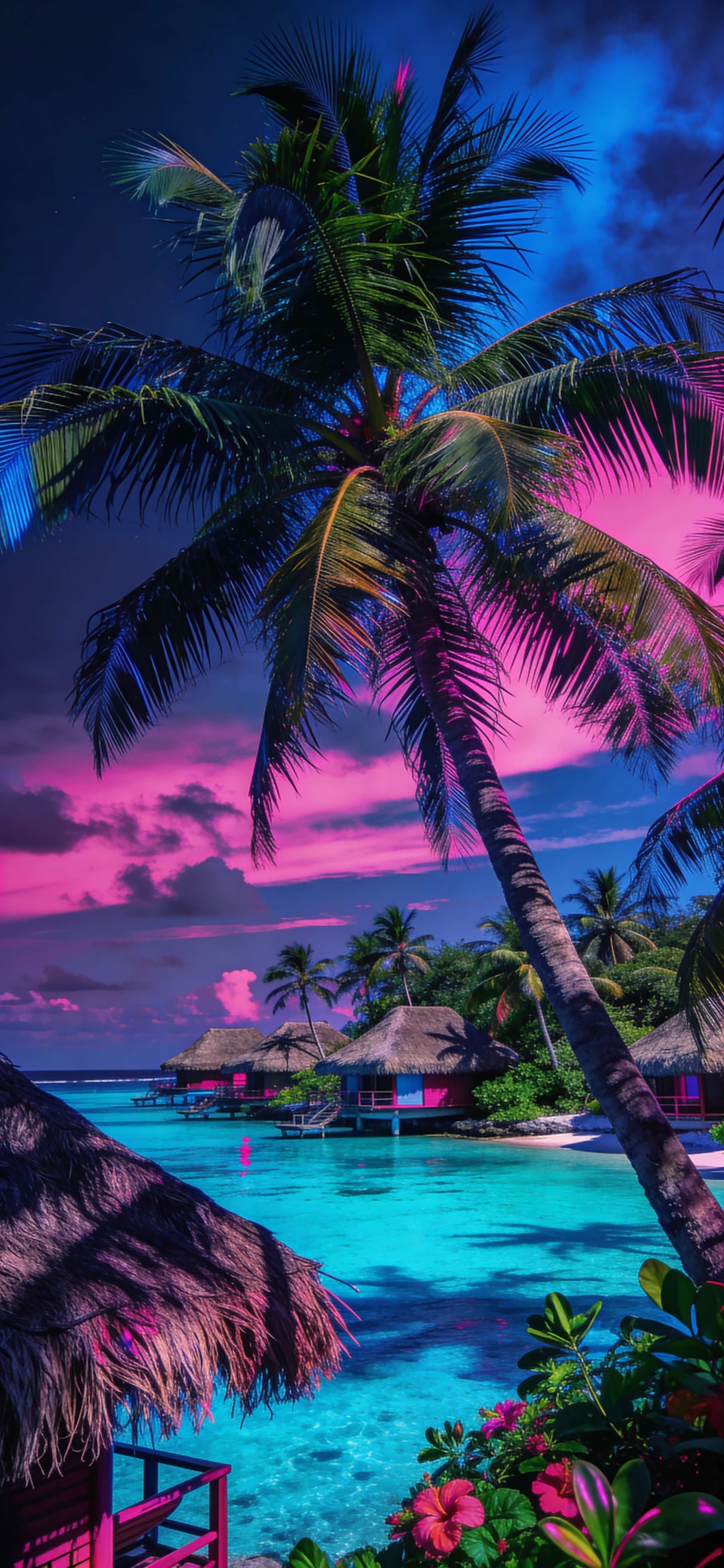 Tropical Neon Paradise - Pro phone wallpaper