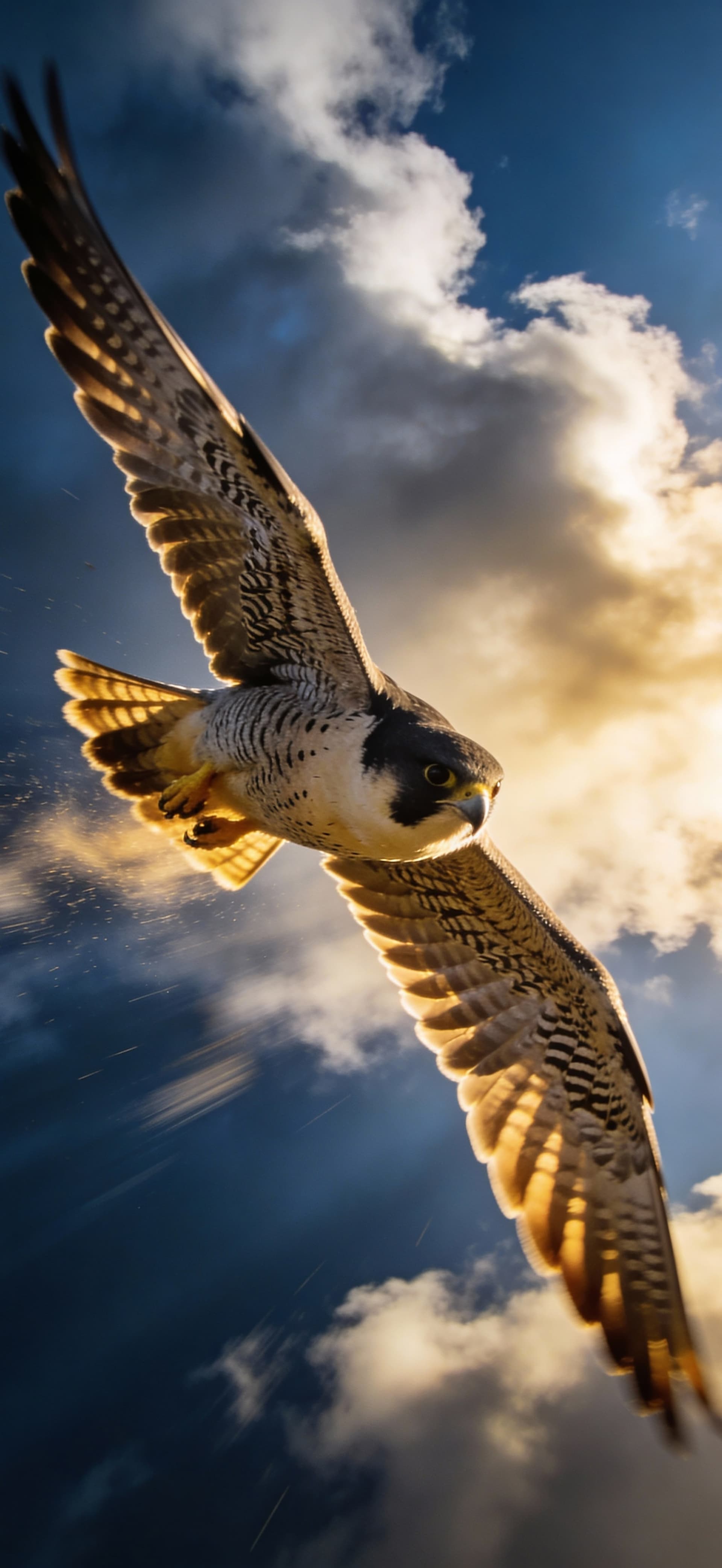 Soaring Falcon Skies - free phone wallpaper