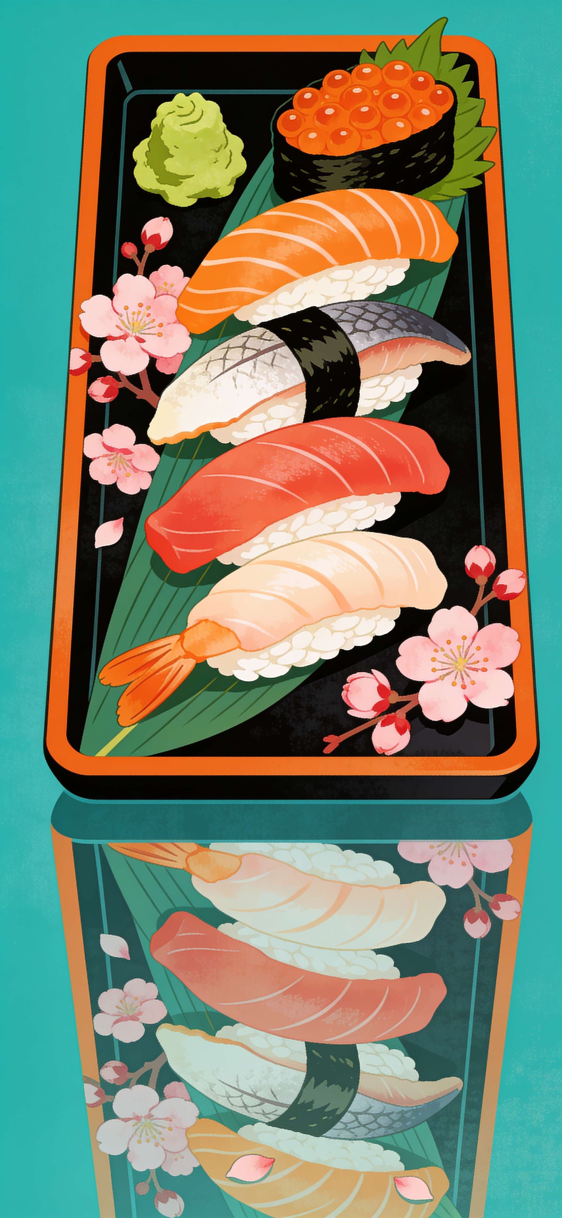 Sushi Blossom Platter - free phone wallpaper
