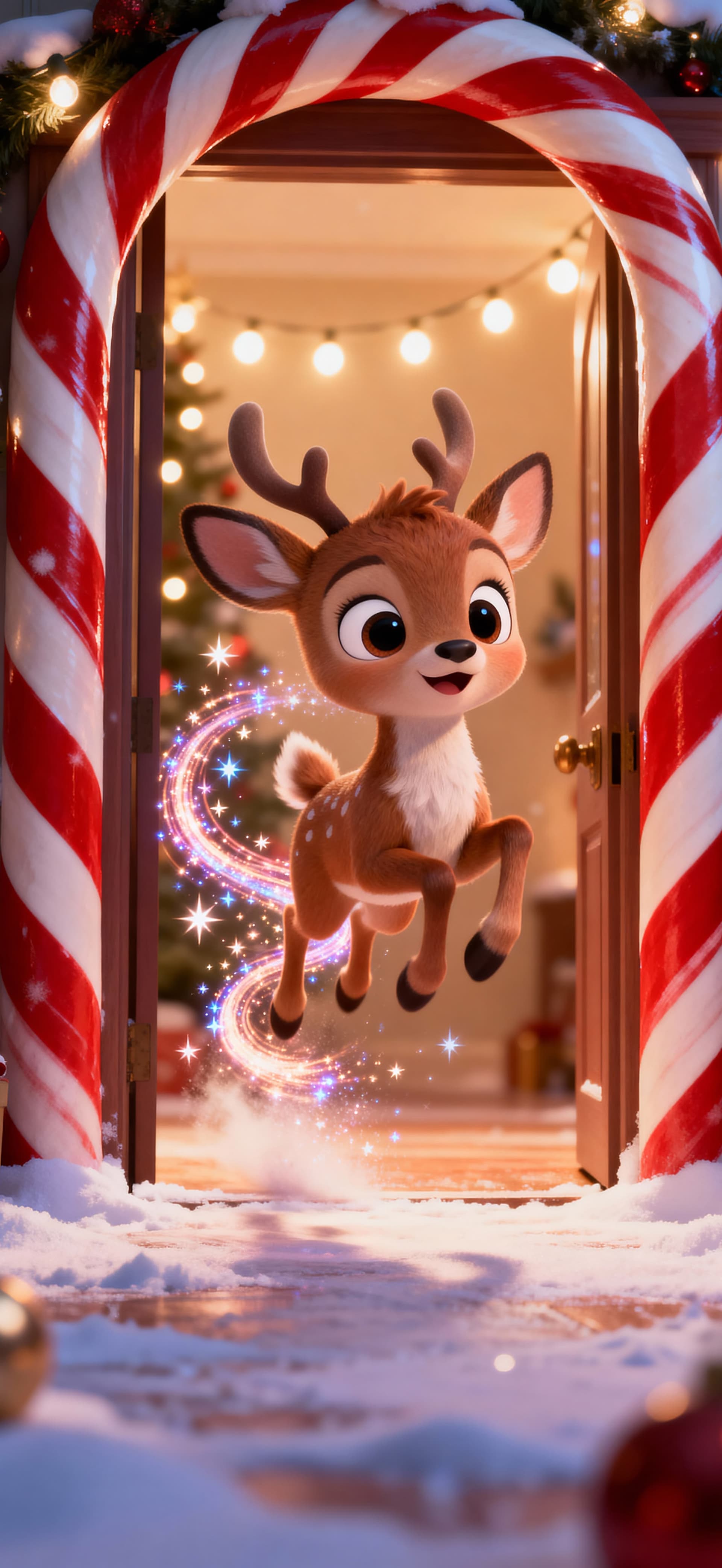 Cute Christmas Reindeer 3 - free phone wallpaper