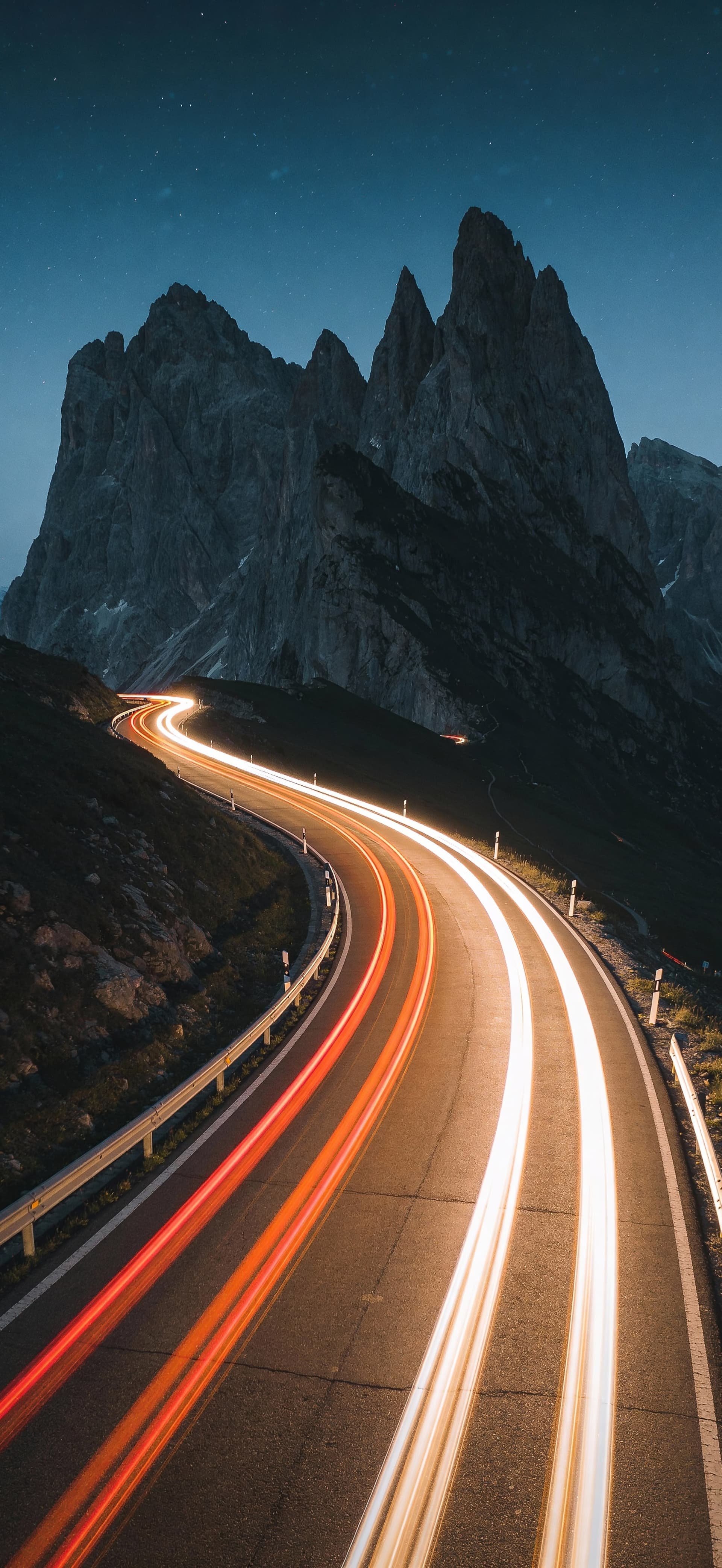 Mountain Road Lights - free phone wallpaper