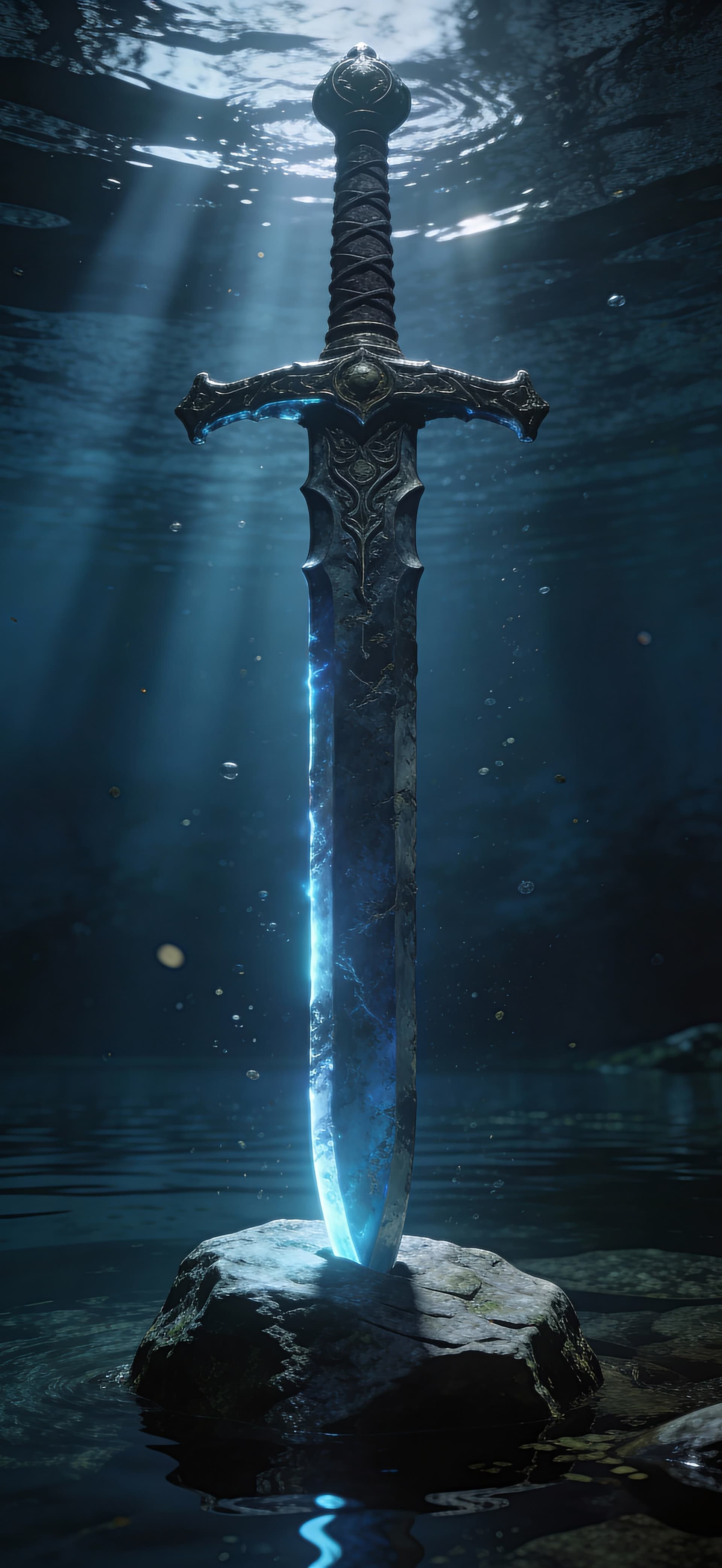 Submerged Sword - free phone wallpaper