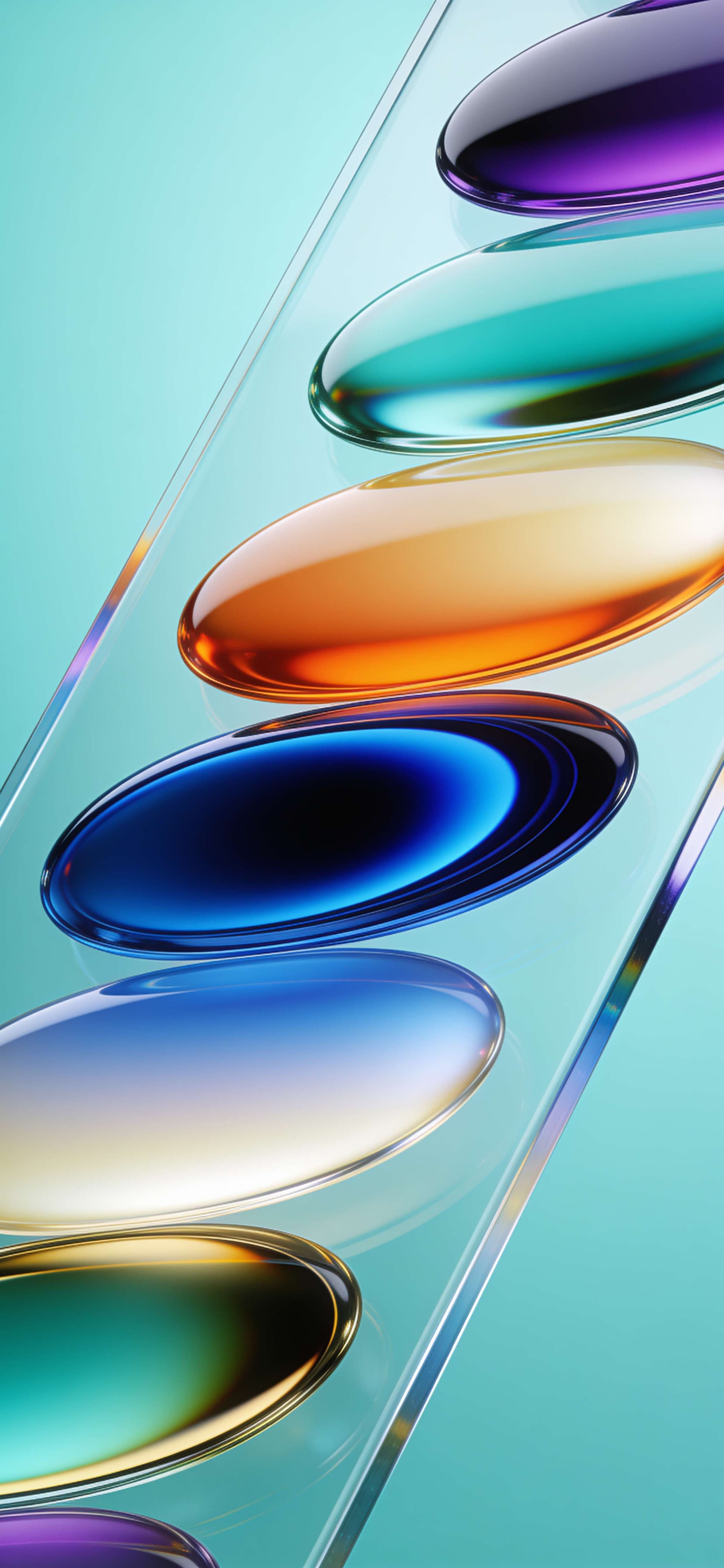 Prismatic Glass Drops - free phone wallpaper