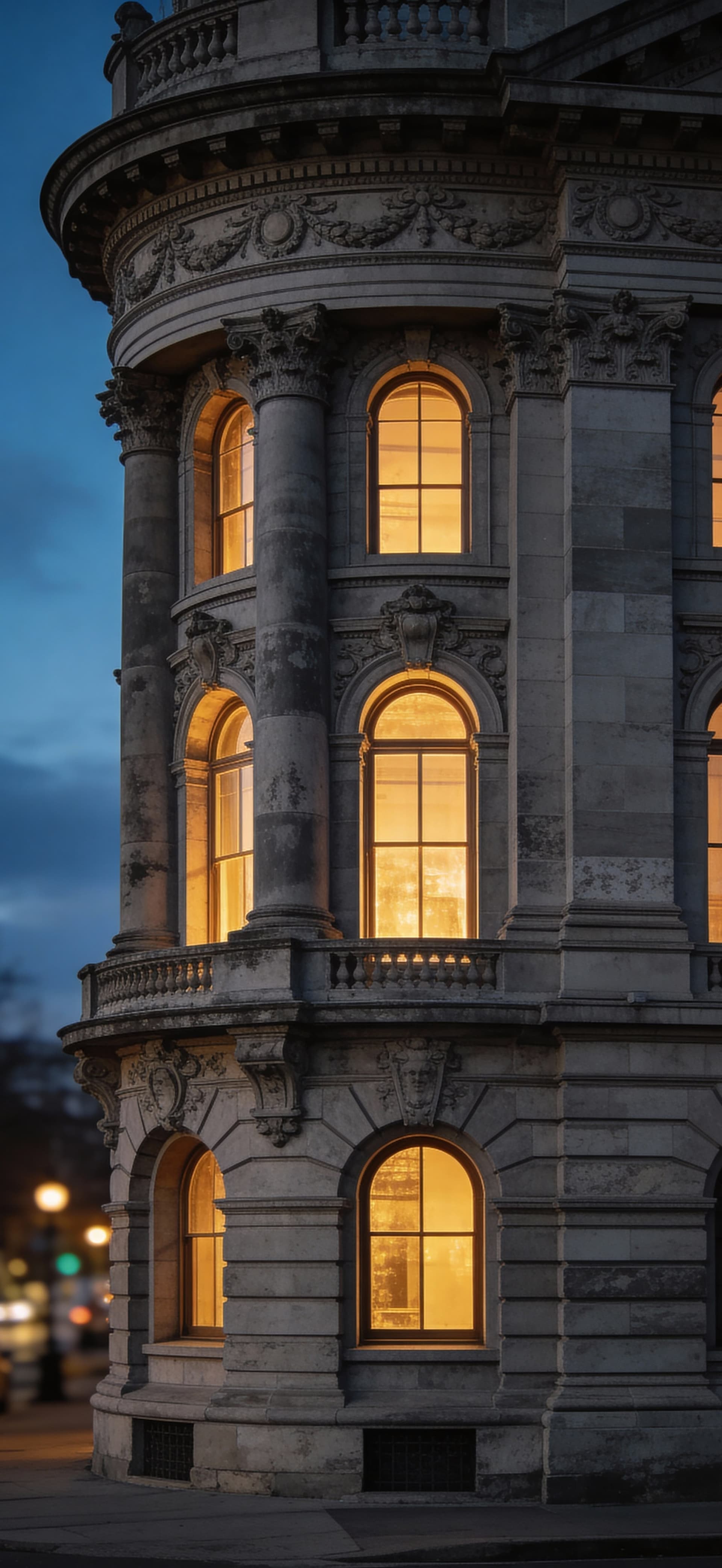 Architectural Evening Glow - Pro phone wallpaper
