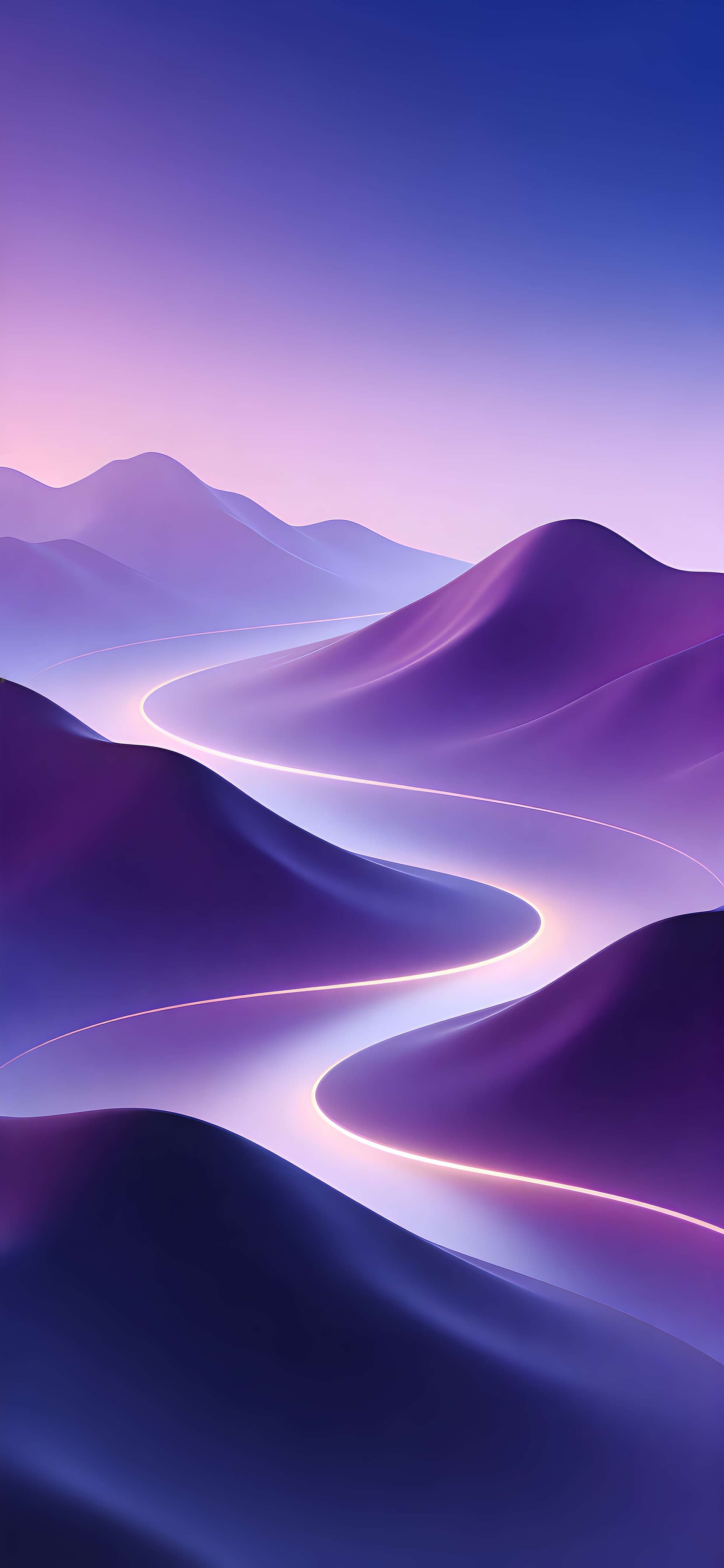 Luminous Mountain Path - Pro phone wallpaper