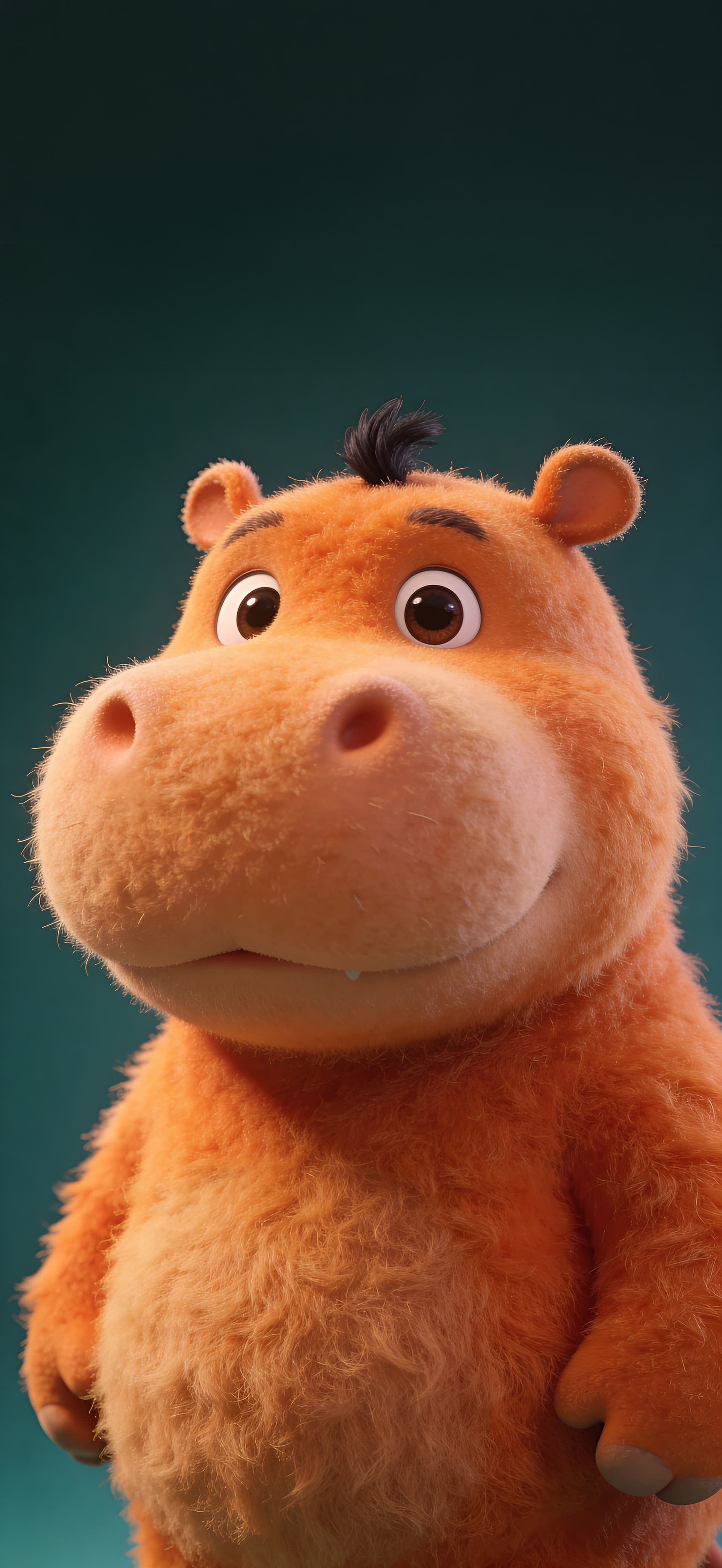 Cartoon Hippo Portrait - free phone wallpaper