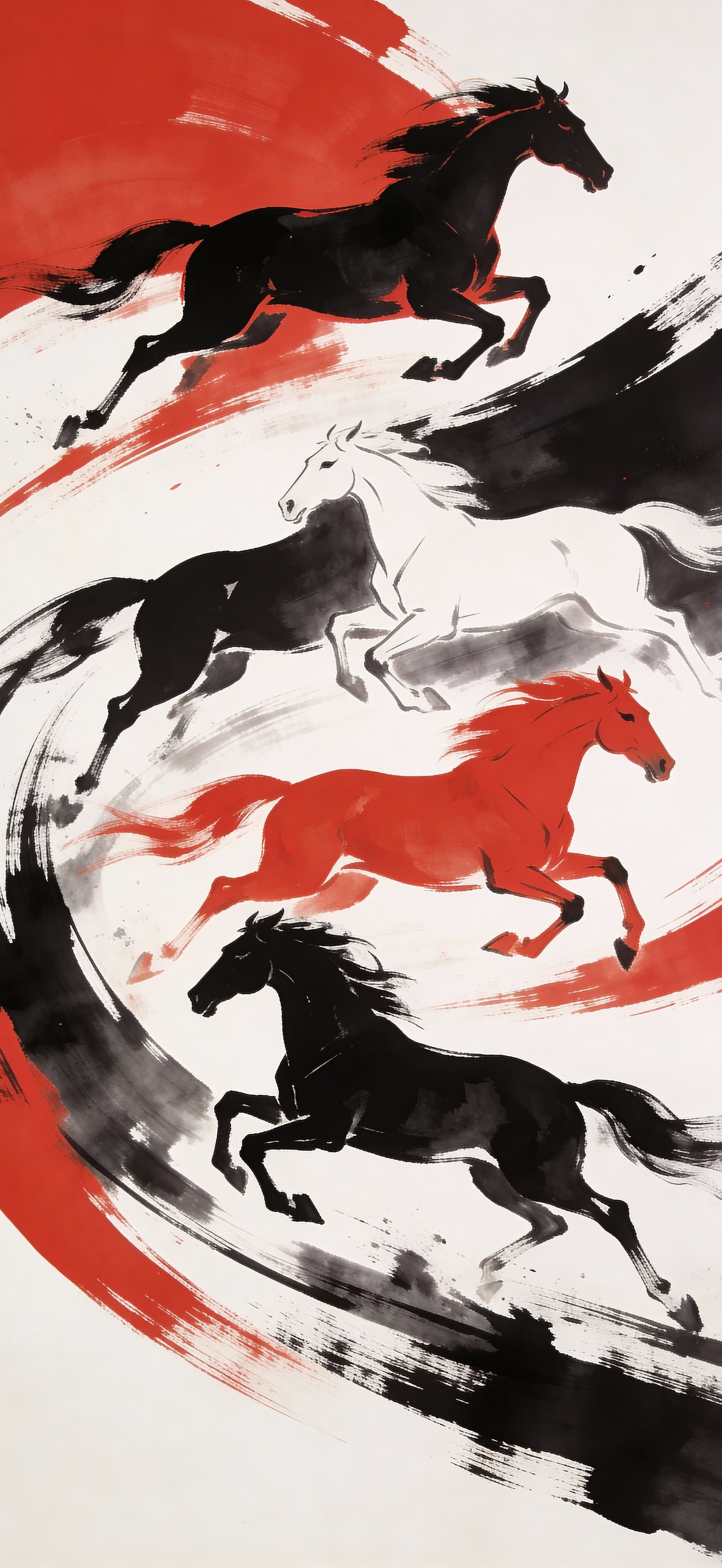 Ink Run Horses 3 - Pro phone wallpaper