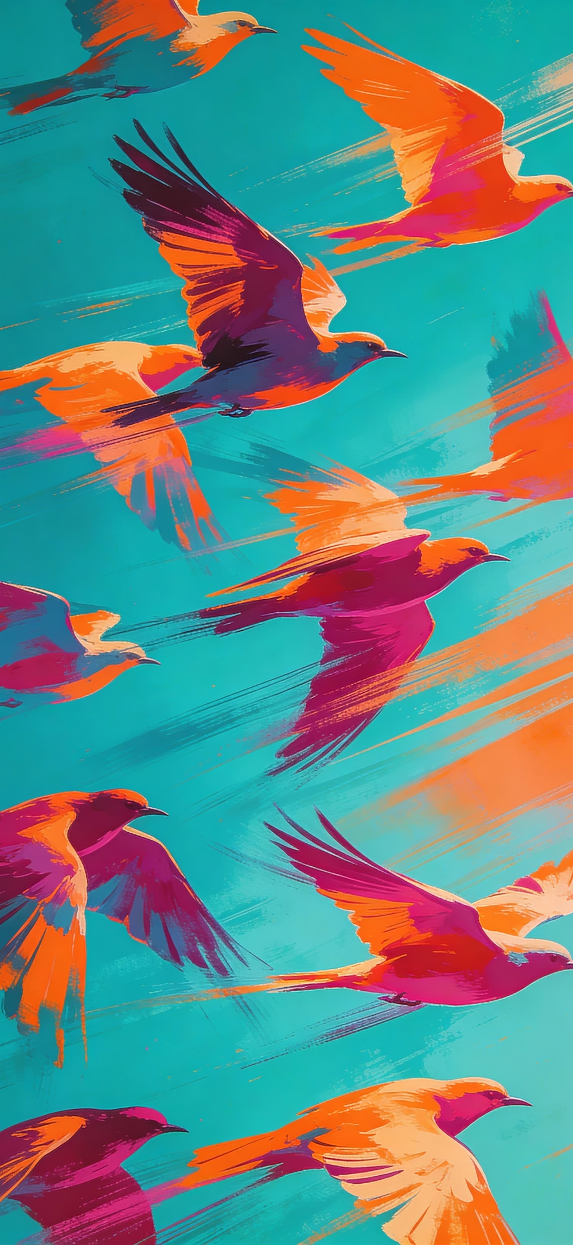 Abstract Flying Birds 2 - free phone wallpaper